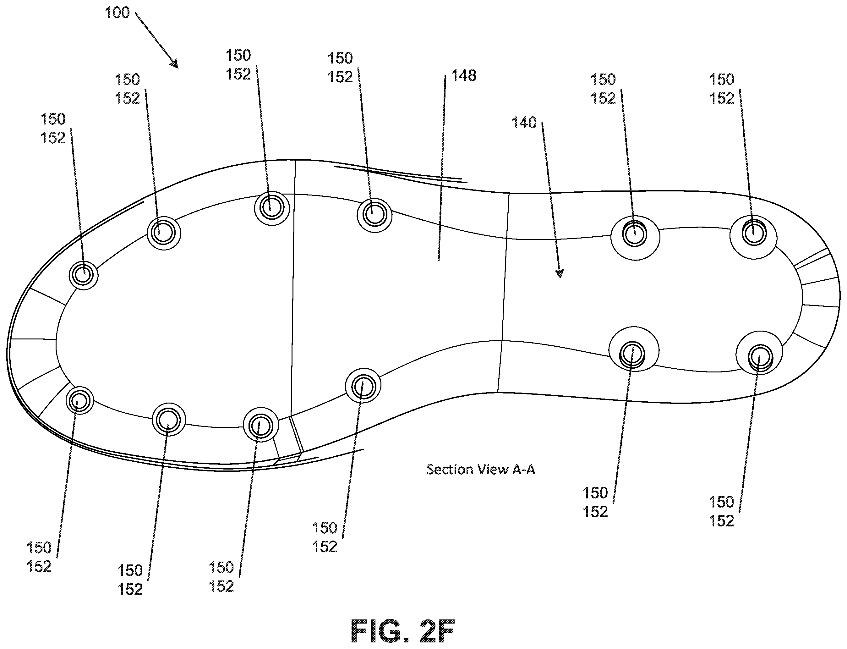 Patent US12137775 Figure 7 – Sole structures and articles of footwear having separate outsole and midsole components