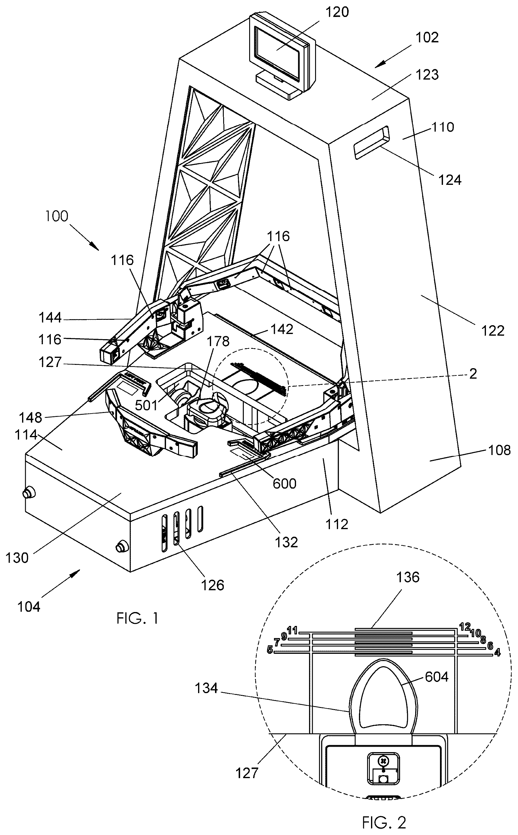 Patent US12137777 Figure 1 – Three-dimensional inclined foot scanner
