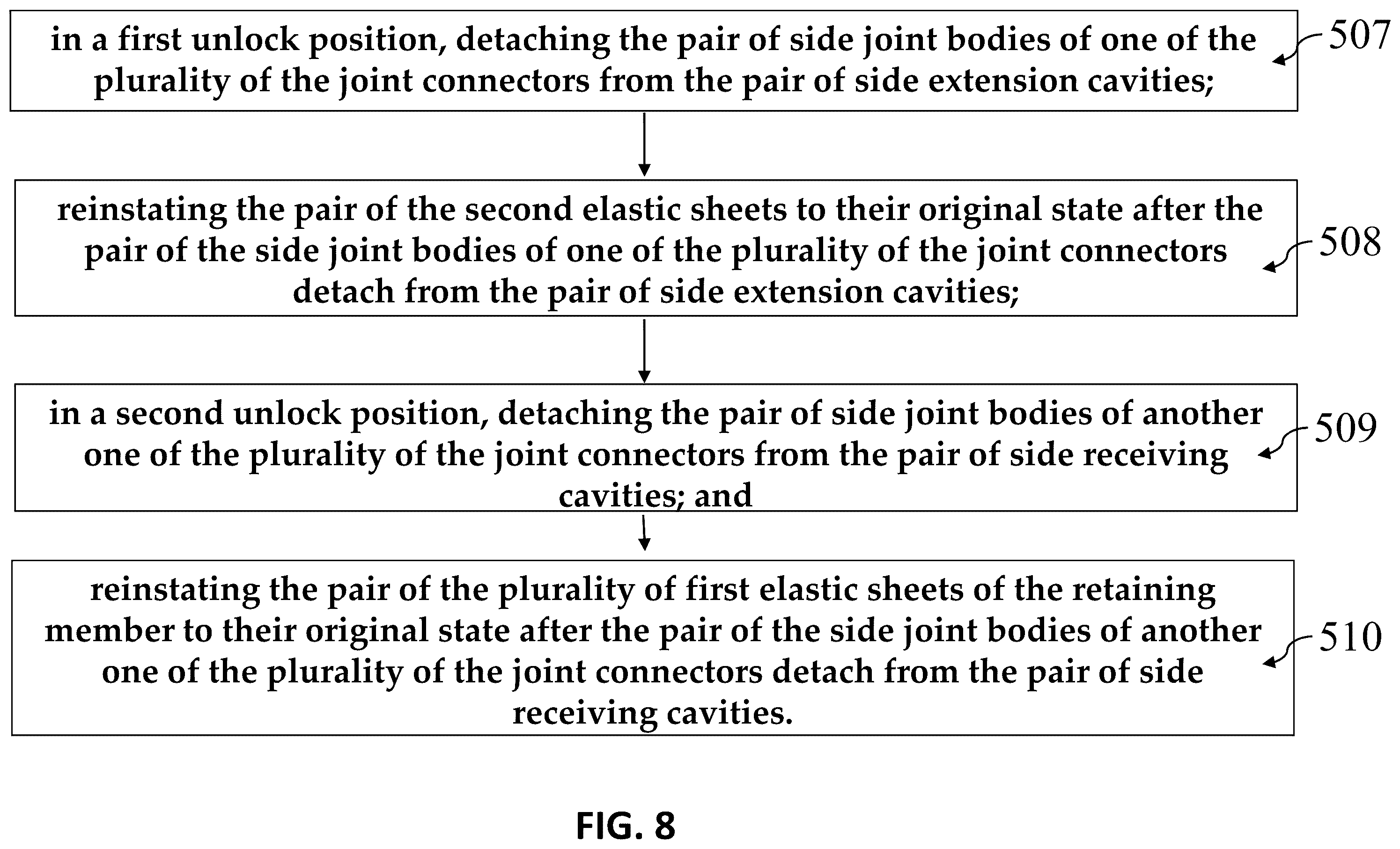 Patent US12137779 Figure 8 – 3-in-1 connector system for shading structure