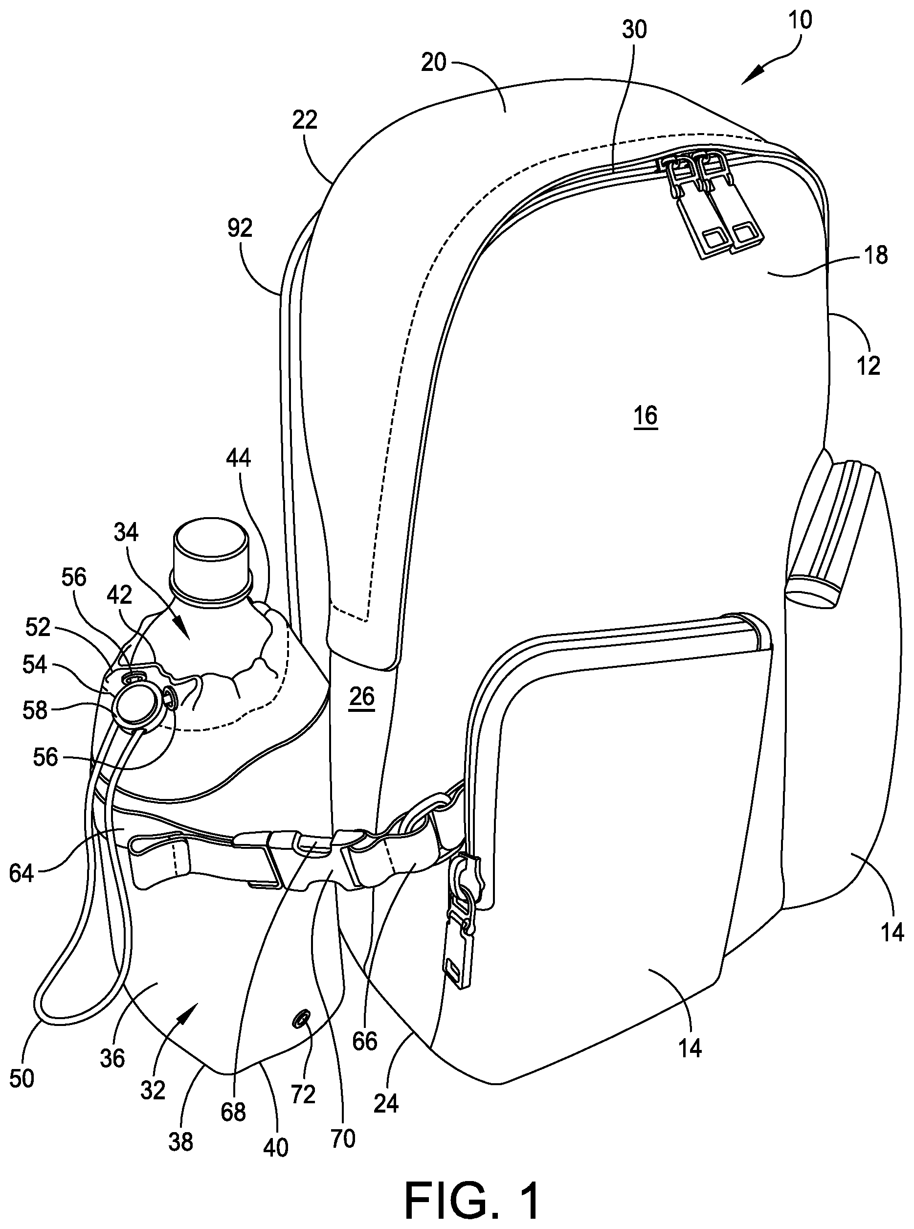 Patent US12137783 Figure 1 – Repositionable bottle holder
