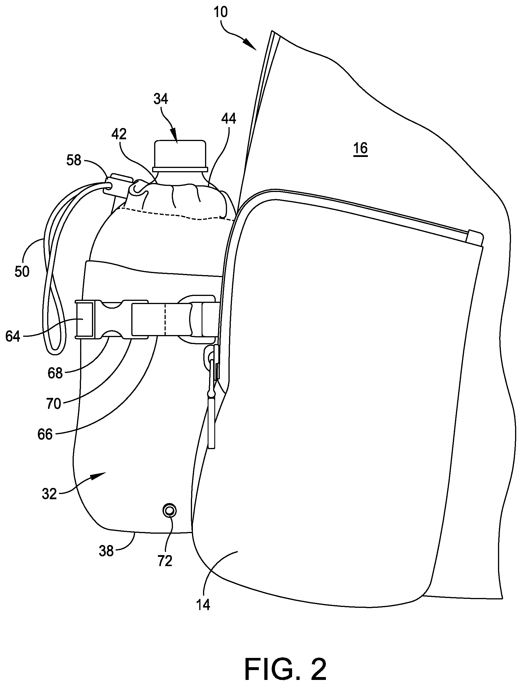 Patent US12137783 Figure 2 – Repositionable bottle holder