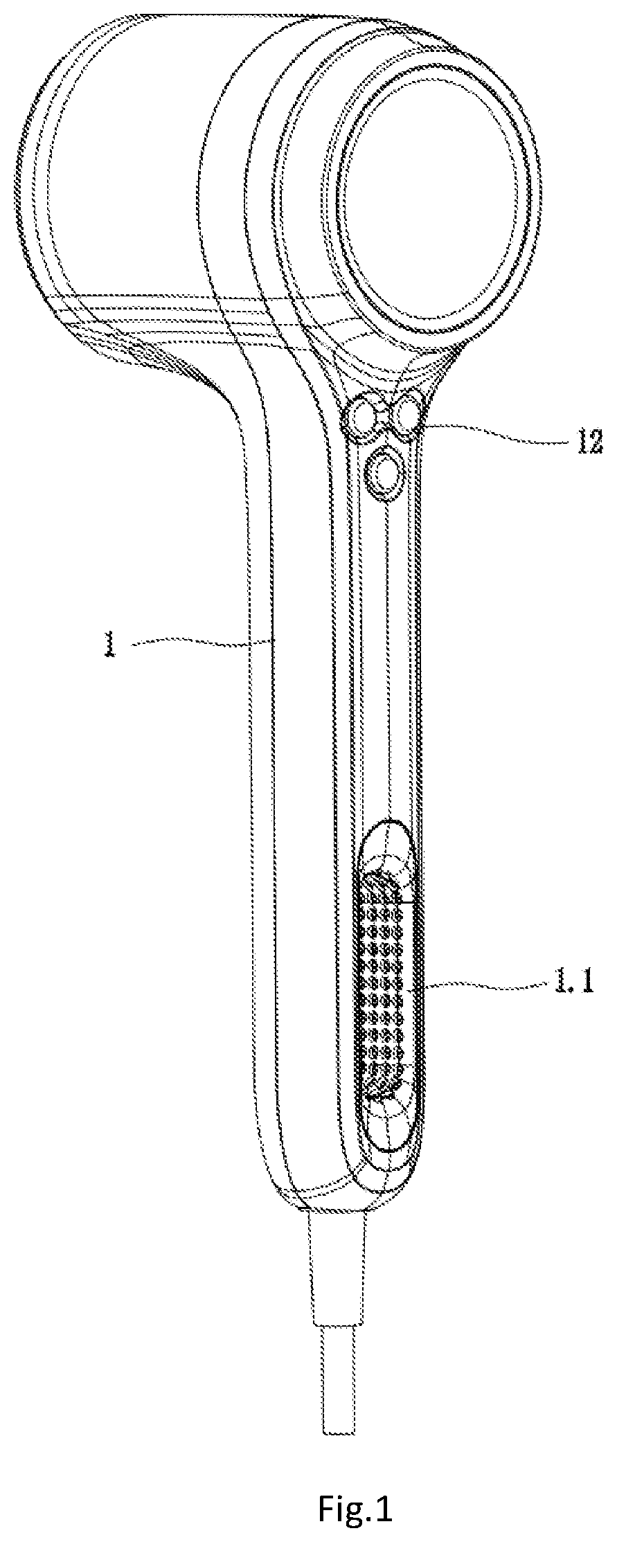 Patent US12137784 Figure 1 – Amplification type hair dryer