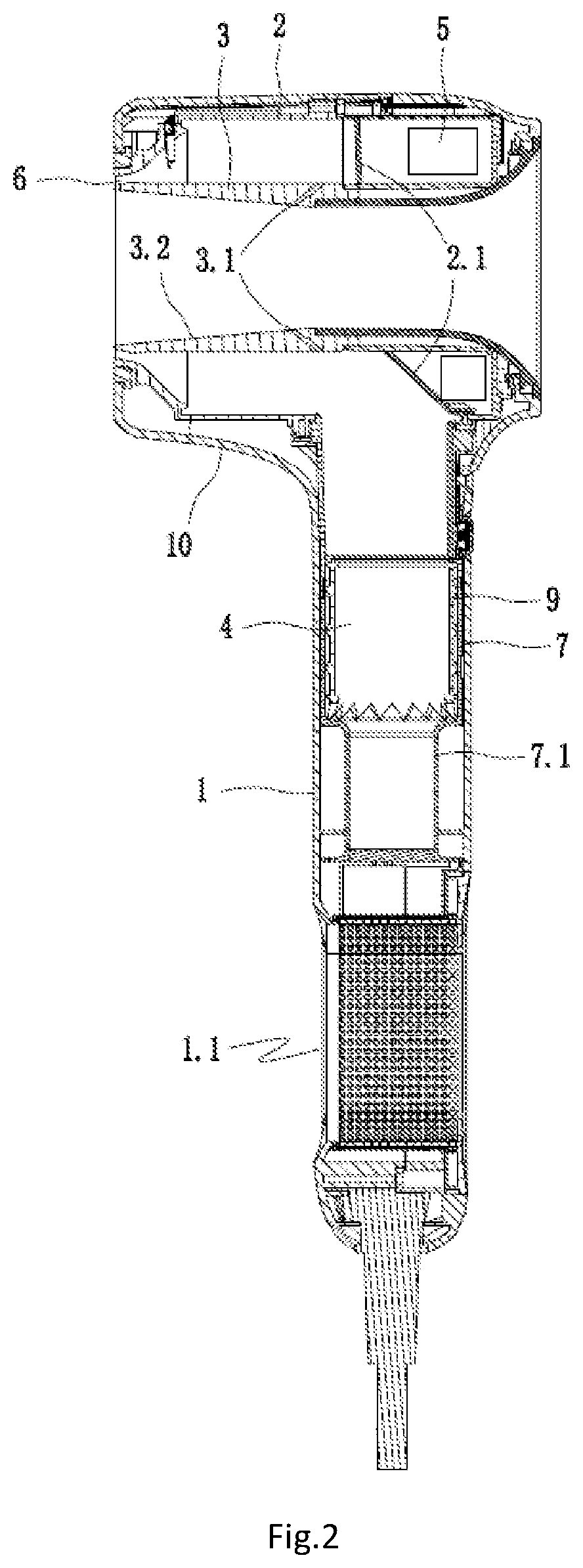 Patent US12137784 Figure 2 – Amplification type hair dryer