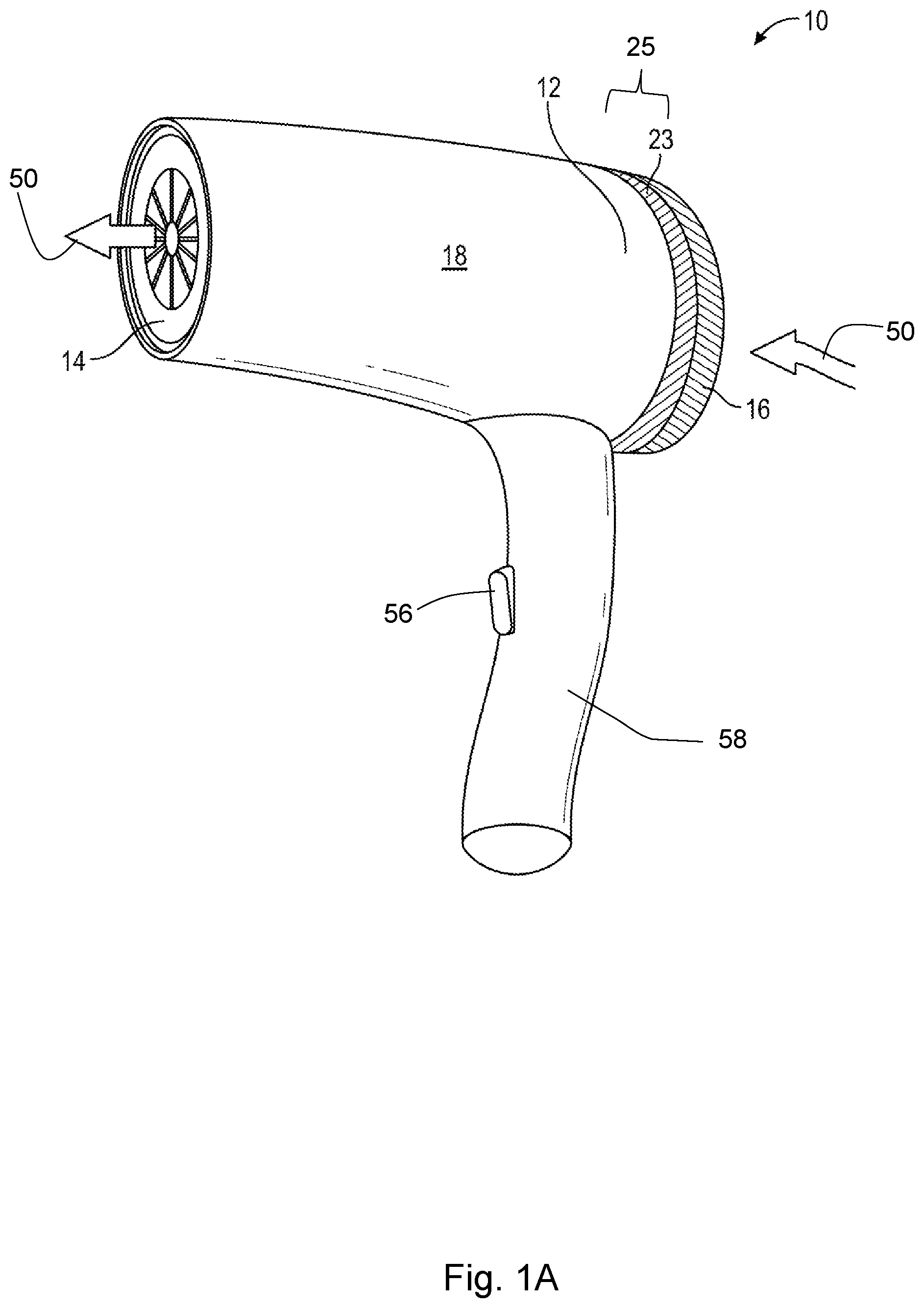 Patent US12137785 Figure 1 – Hairdryer and method of use