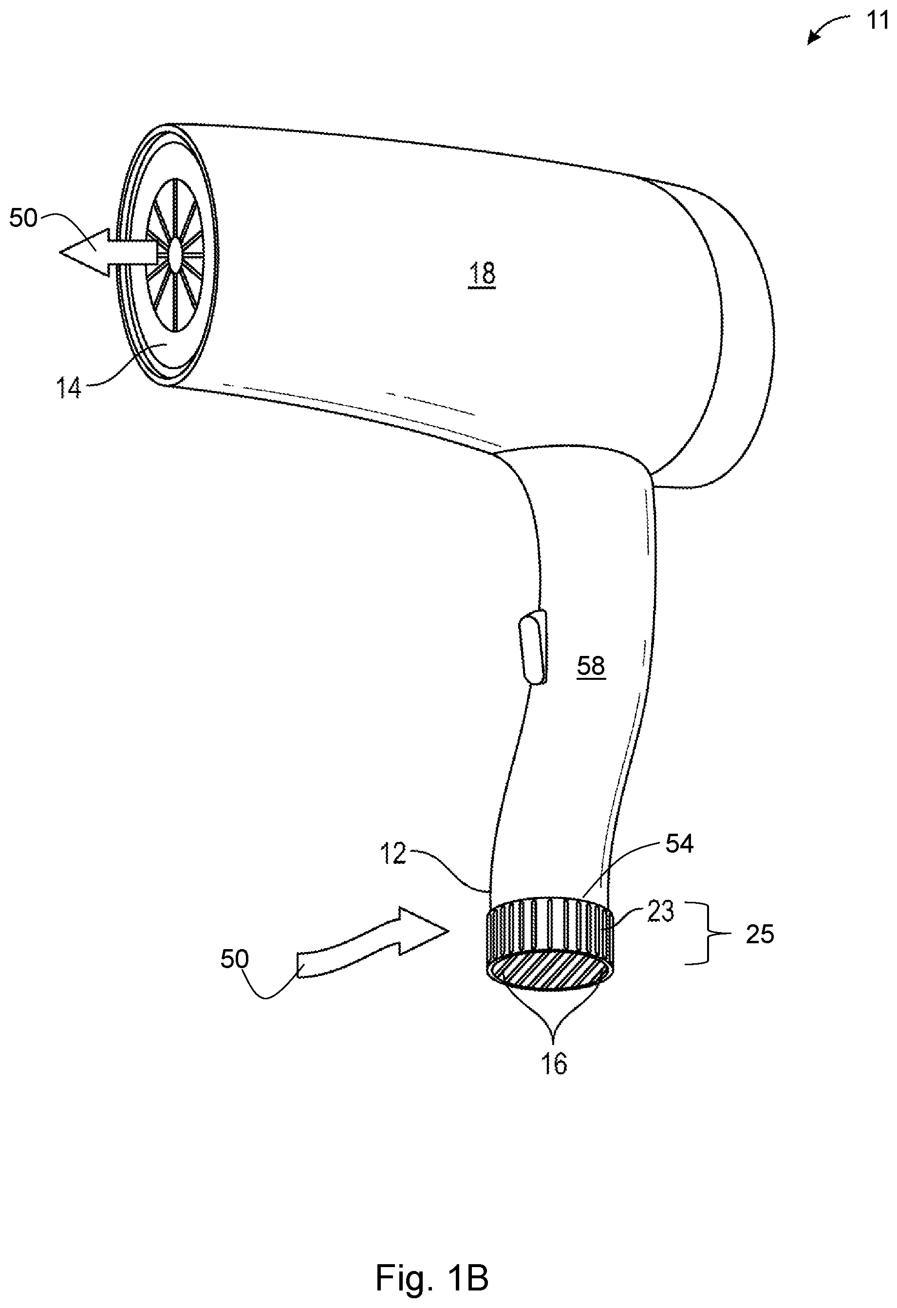 Patent US12137785 Figure 2 – Hairdryer and method of use