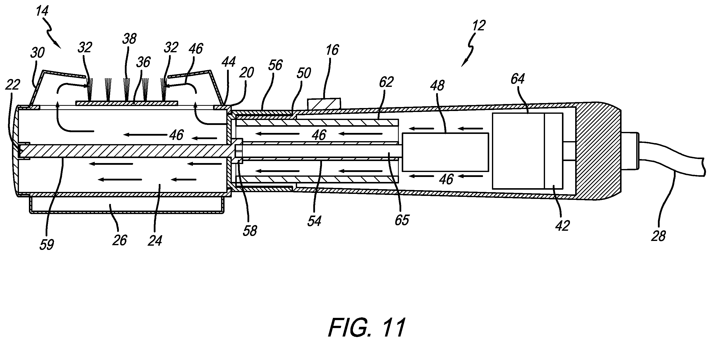 Patent US12137786 Figure 8 – Rotating hair styling and drying device