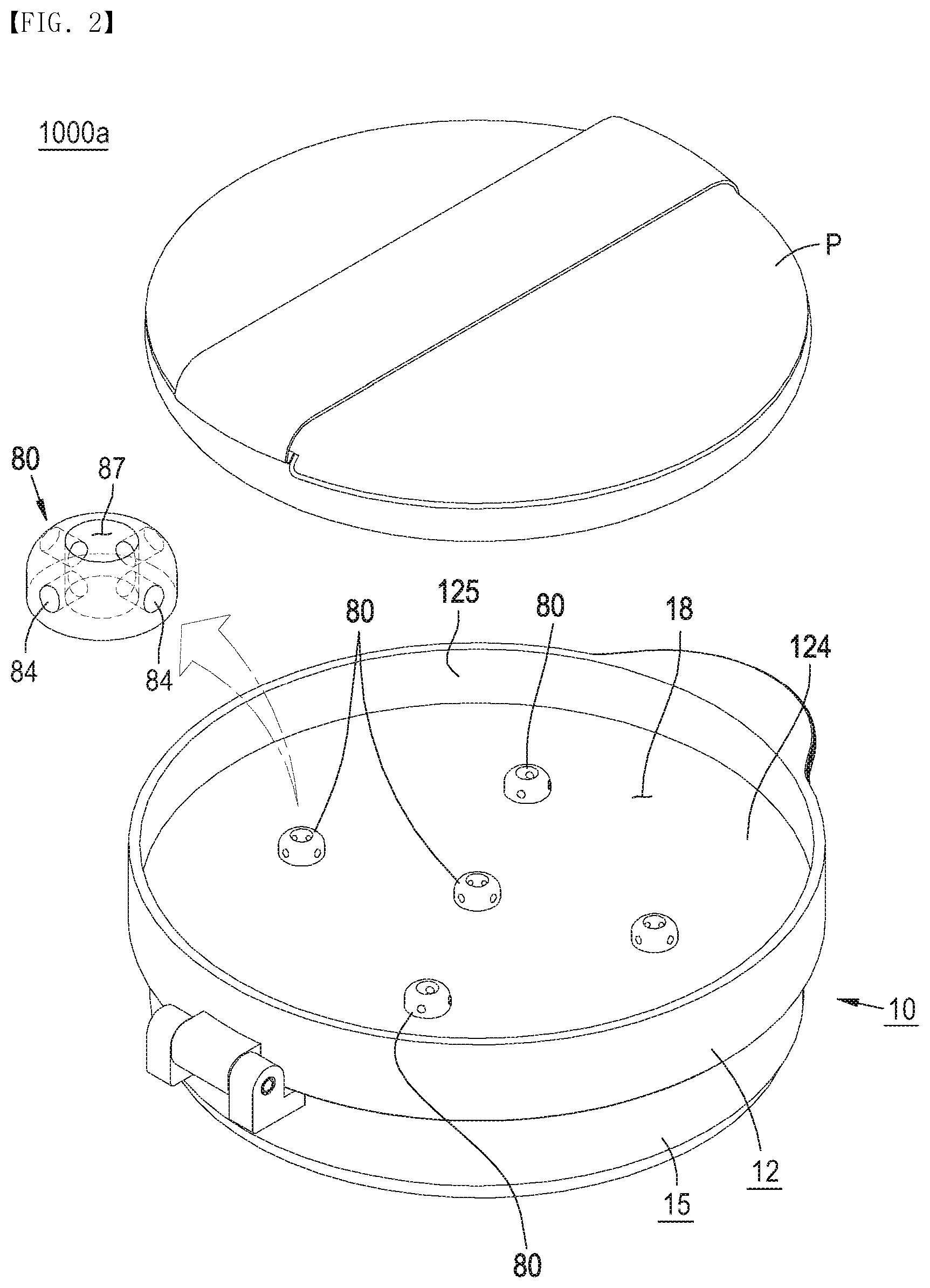 Patent US12137787 Figure 2 – Cosmetic container in which application means having air storage space is embedded