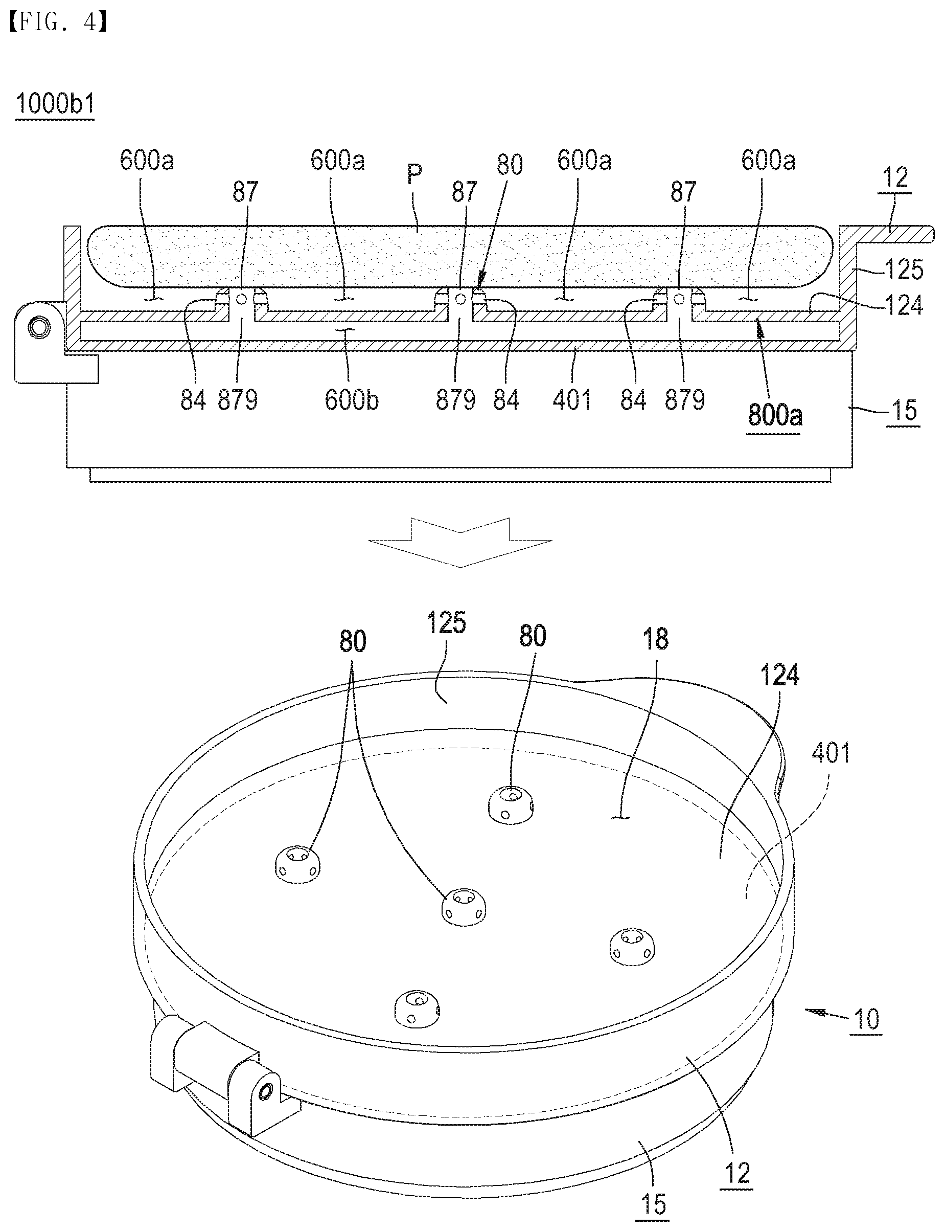 Patent US12137787 Figure 4 – Cosmetic container in which application means having air storage space is embedded