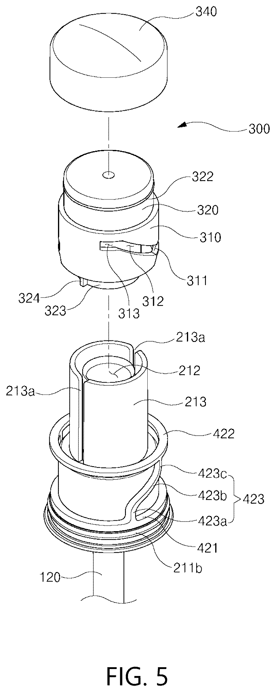 Patent US12137790 Figure 5 – Cosmetic auto dropper