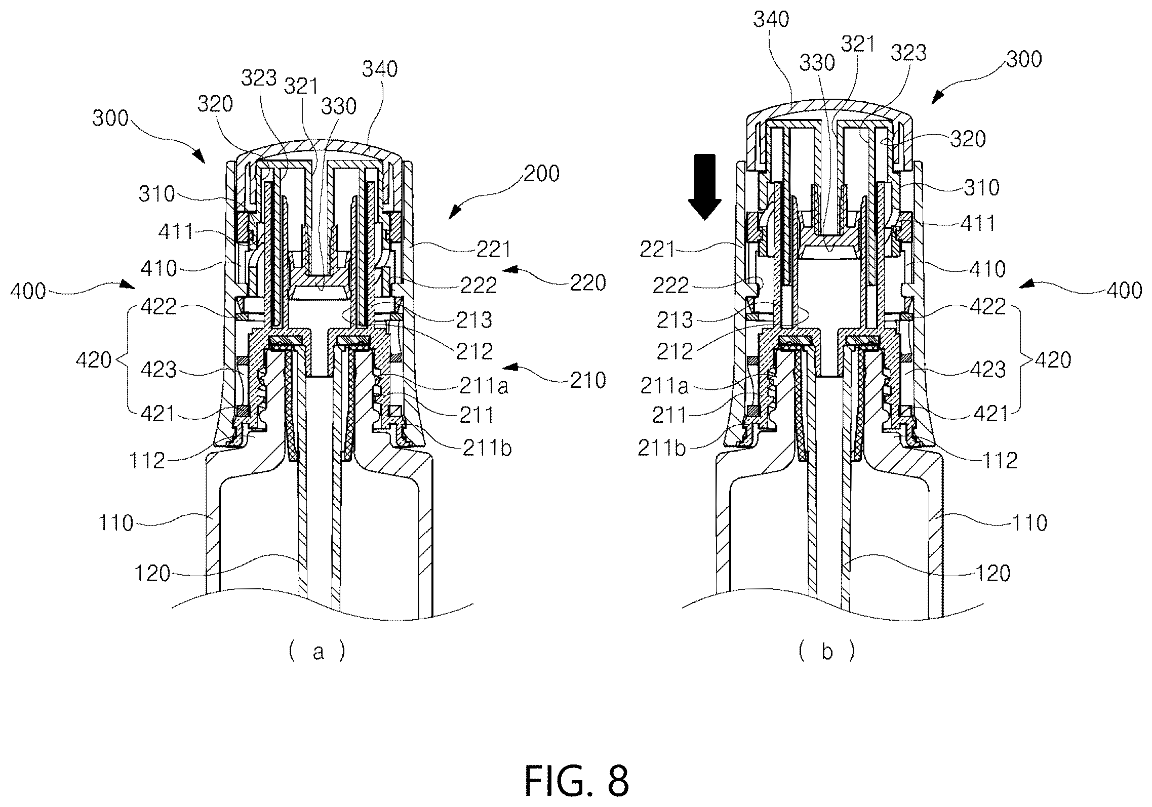 Patent US12137790 Figure 8 – Cosmetic auto dropper