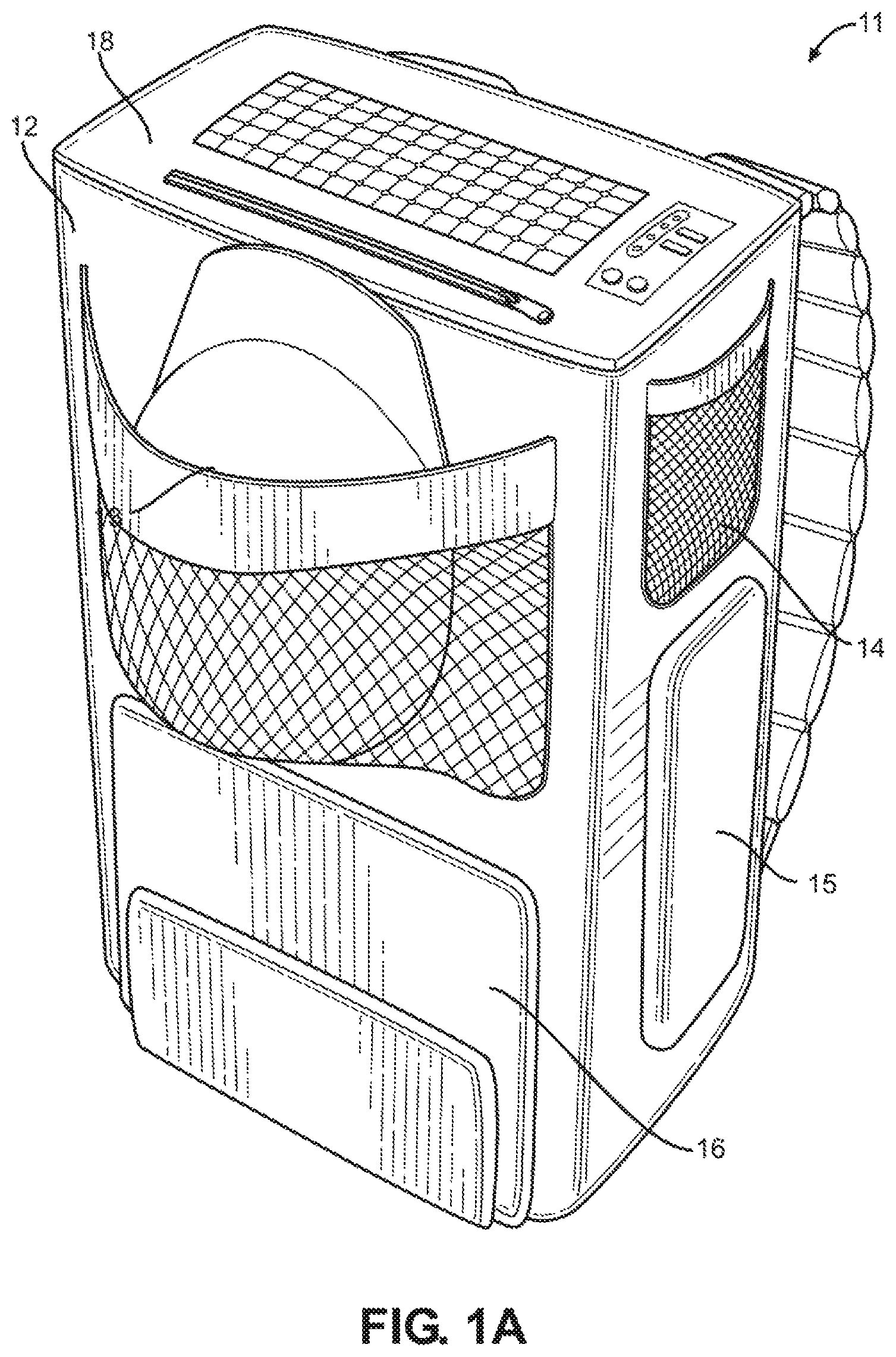Patent US12137792 Figure 1 – Thermally insulated solar rechargeable backpack