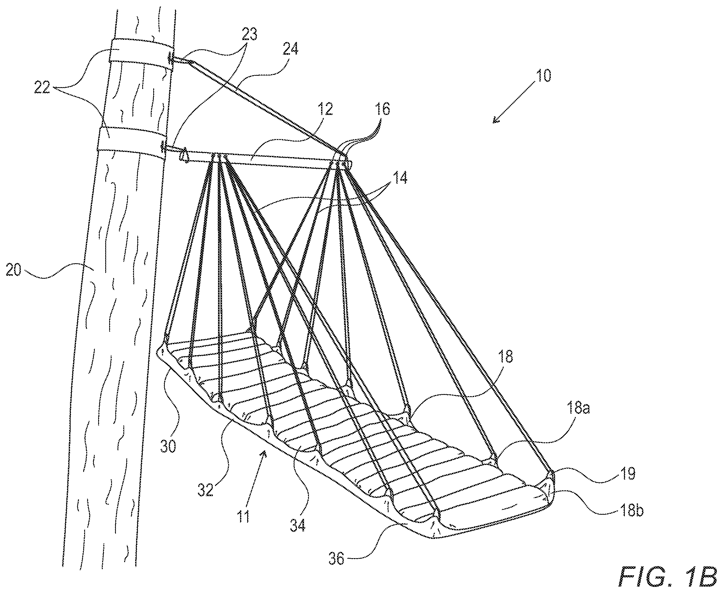Patent US12137793 Figure 2 – Adjustably positionable hanging recliner