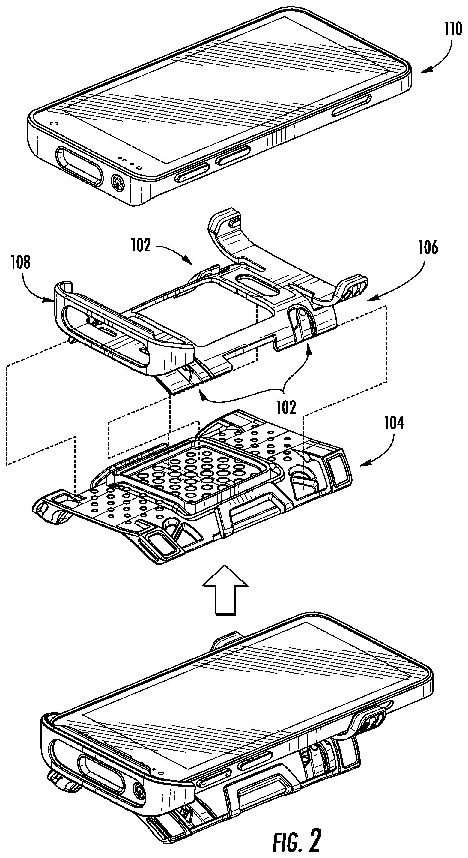 Patent US12137794 Figure 2 – Armband fastening assembly for a wearable accessory arm strap