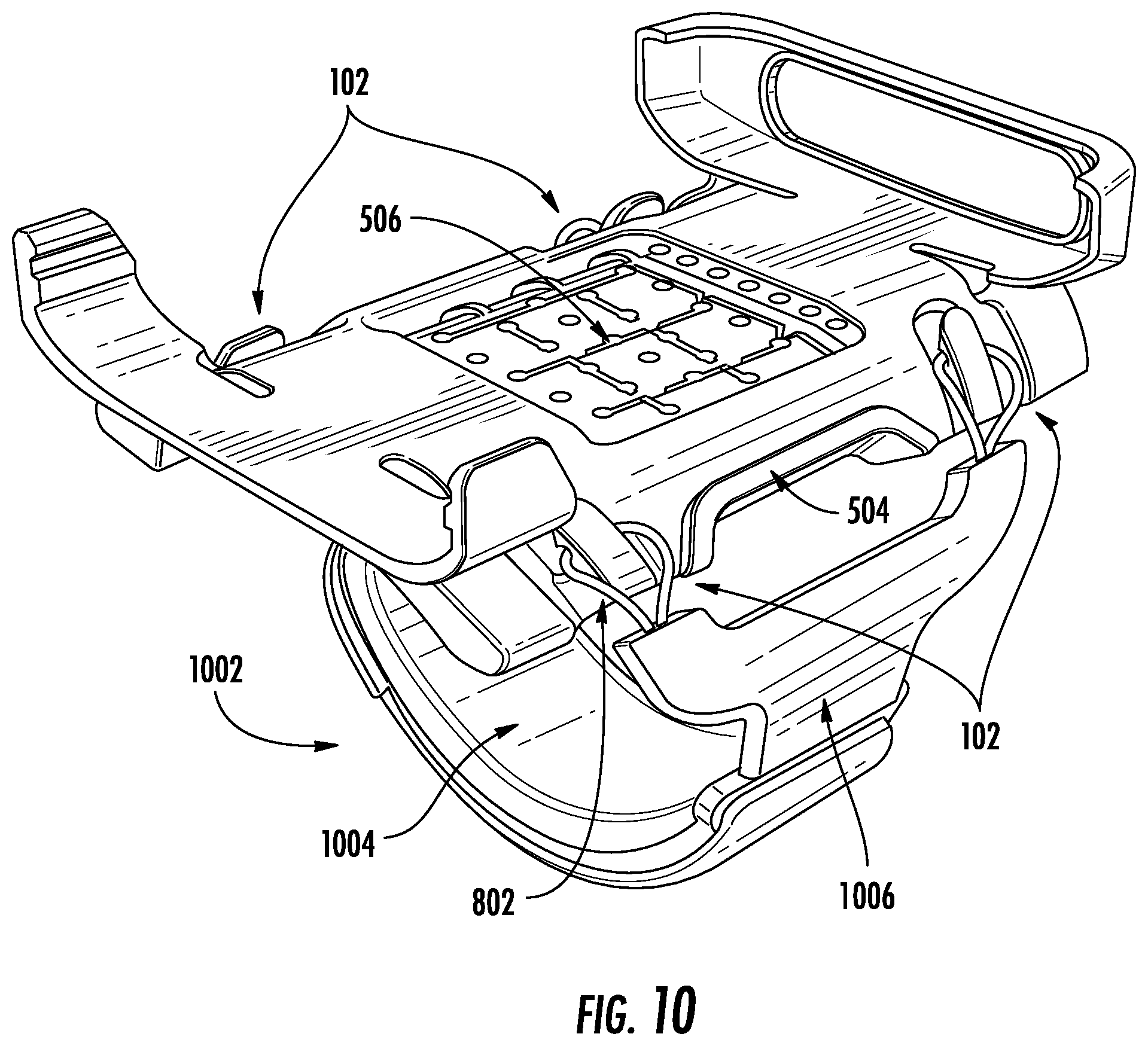 Patent US12137794 Figure 10 – Armband fastening assembly for a wearable accessory arm strap