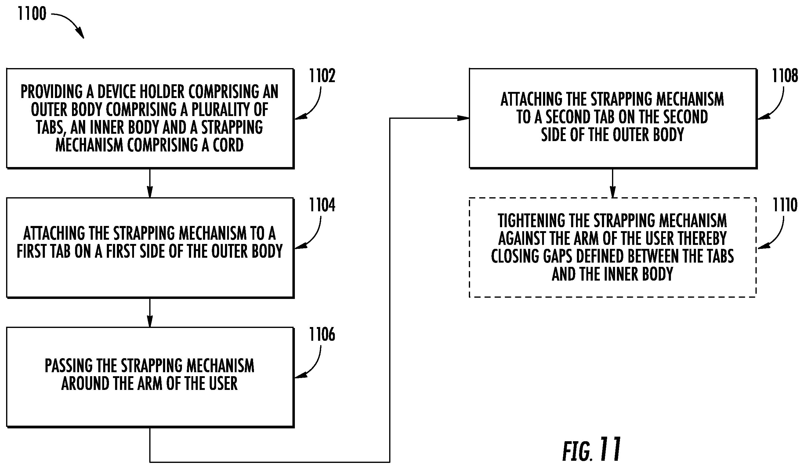 Patent US12137794 Figure 11 – Armband fastening assembly for a wearable accessory arm strap