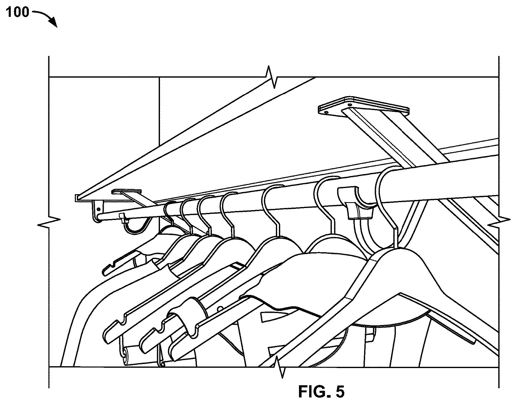 Patent US12137802 Figure 5 – Storage systems including back channels and walls mountable along the back channels