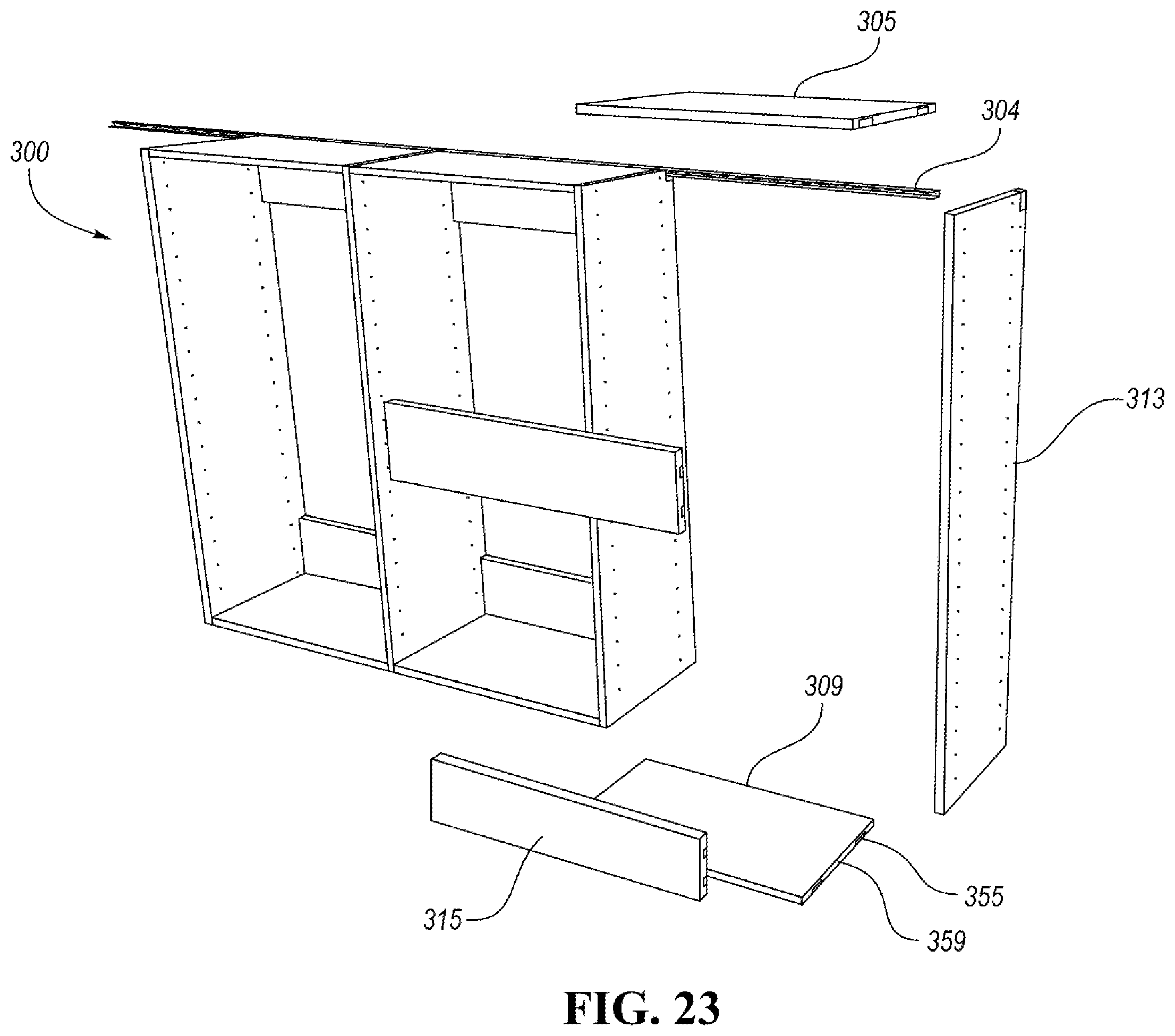Patent US12137802 Figure 16 – Storage systems including back channels and walls mountable along the back channels