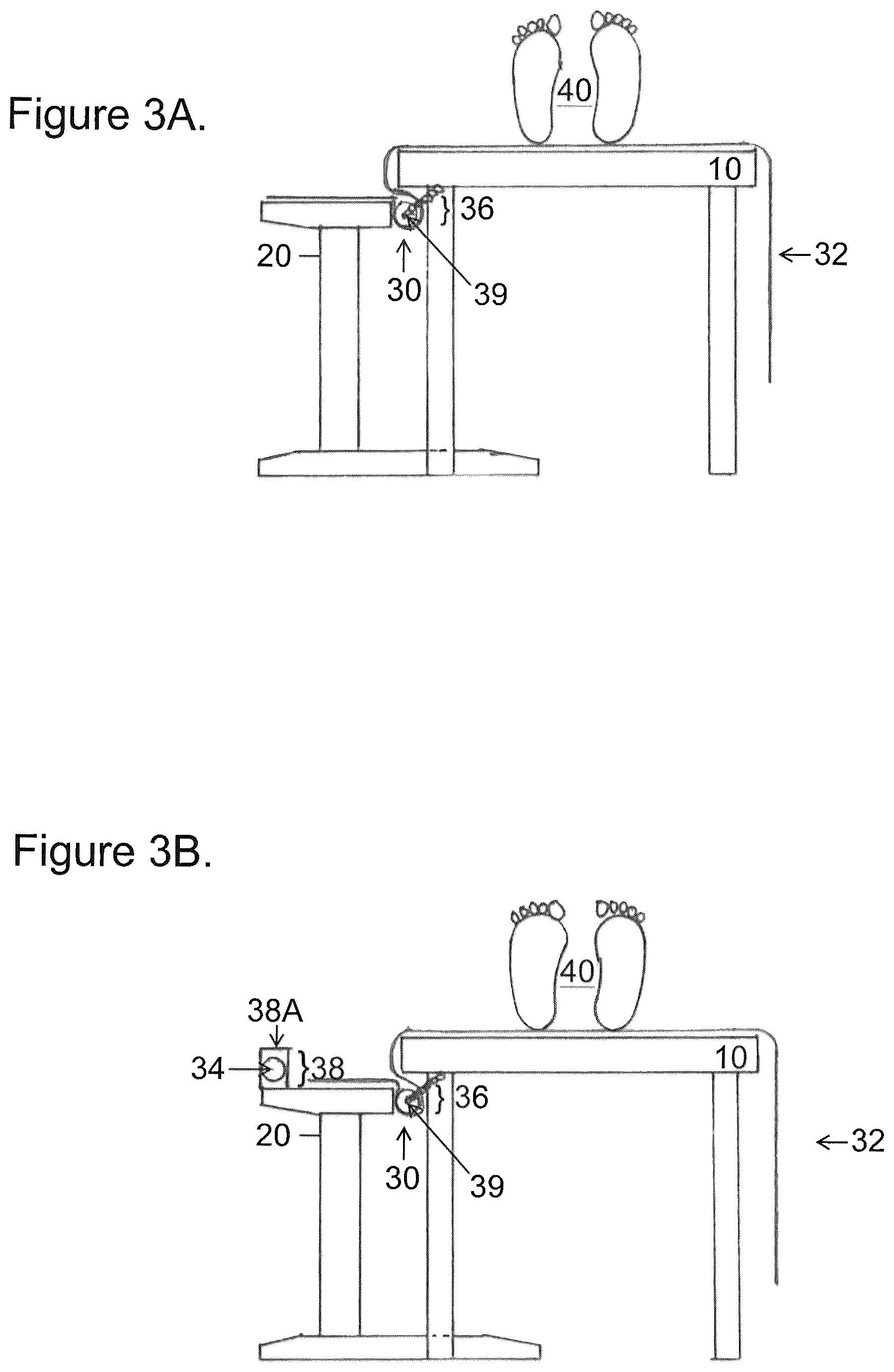 Patent US12137803 Figure 2 – Force transfer apparatus for massage and therapeutic bodywork table