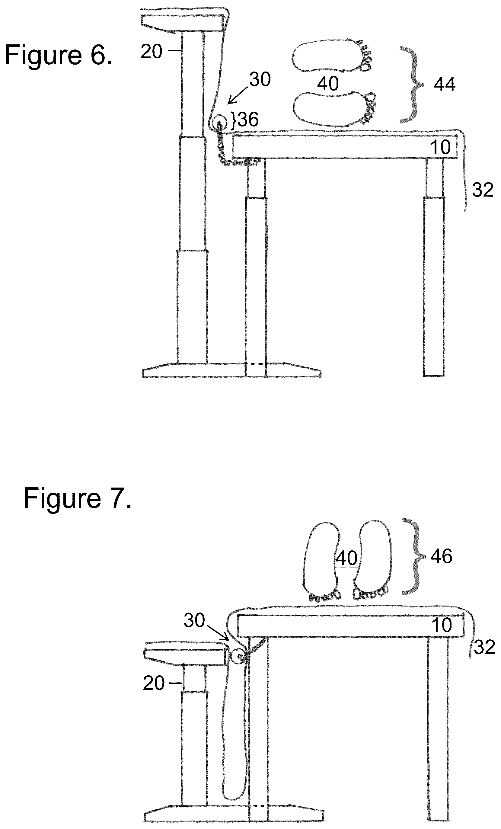 Patent US12137803 Figure 4 – Force transfer apparatus for massage and therapeutic bodywork table