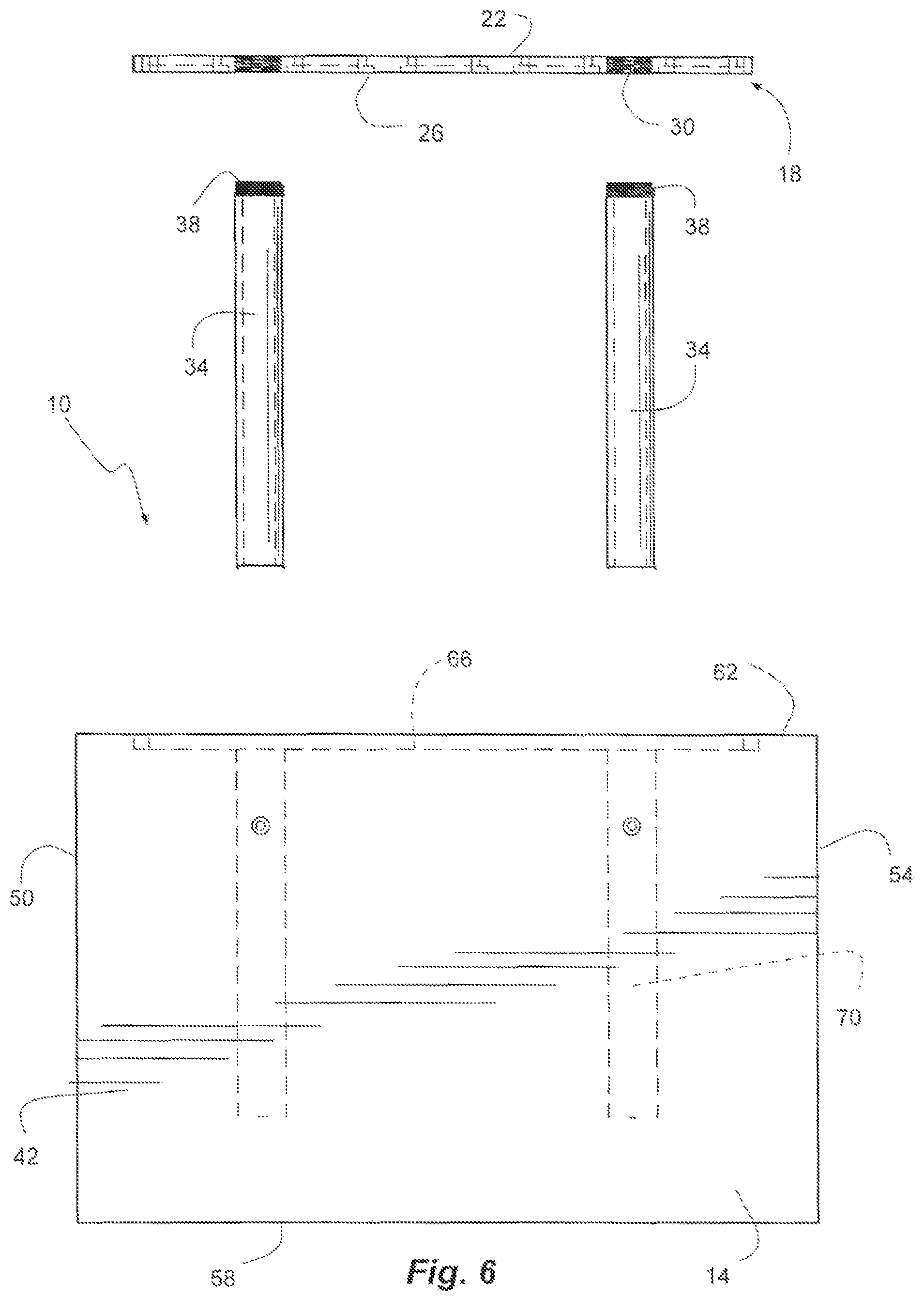 Patent US12137805 Figure 3 – Floating shelf bracket with threaded rods