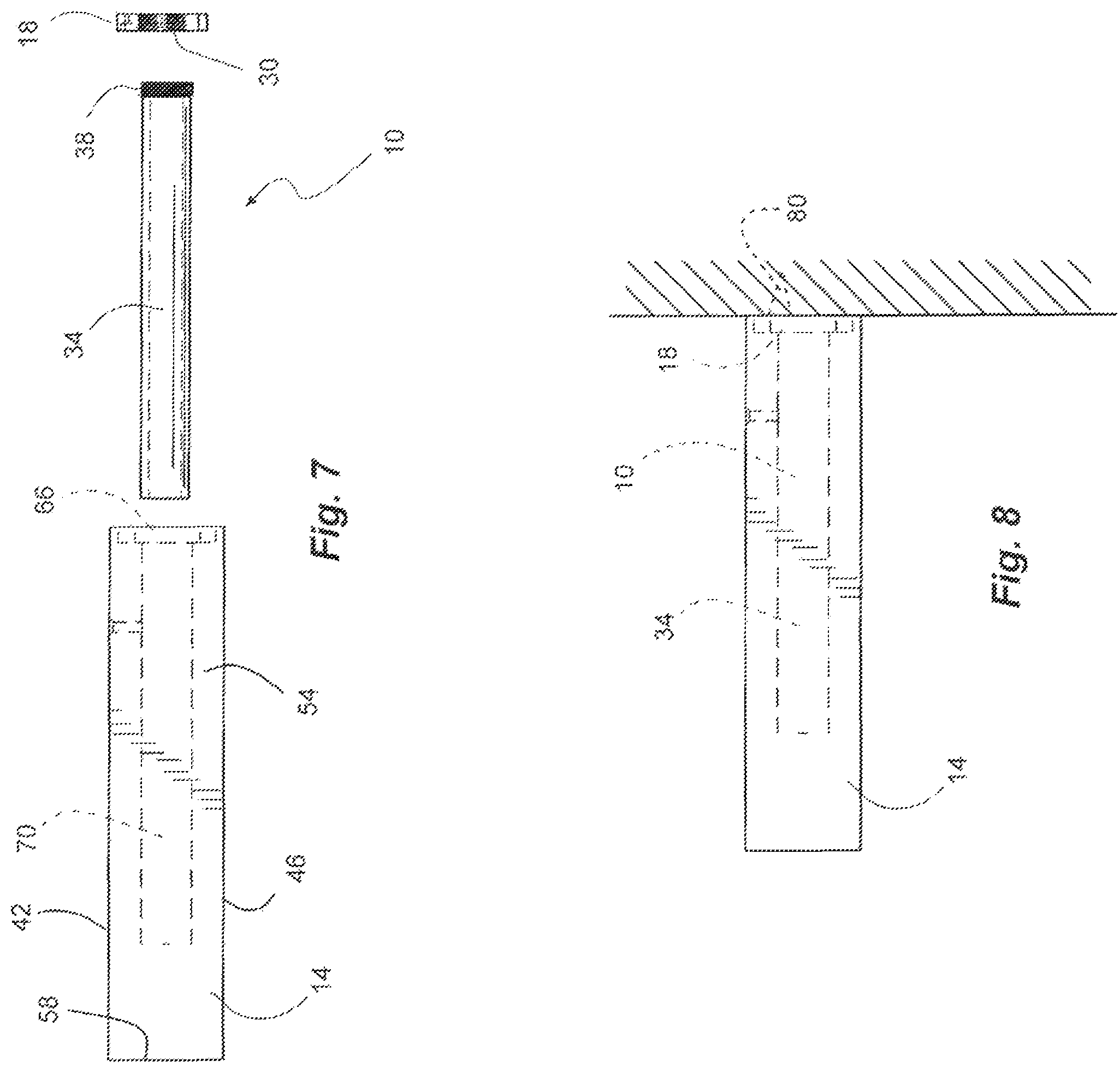 Patent US12137805 Figure 4 – Floating shelf bracket with threaded rods