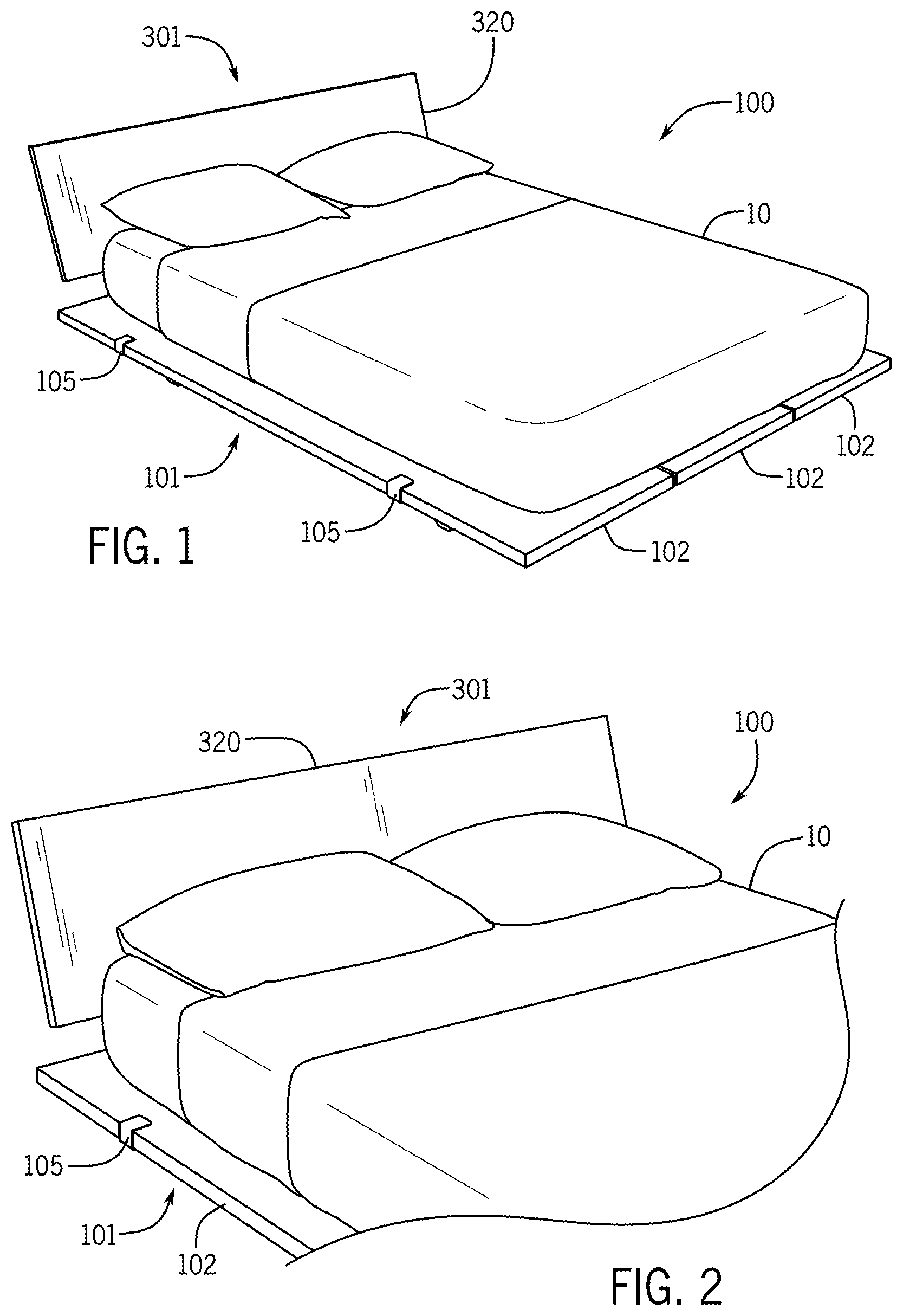 Patent US12137808 Figure 1 – Headboard assembly for modular bed frame