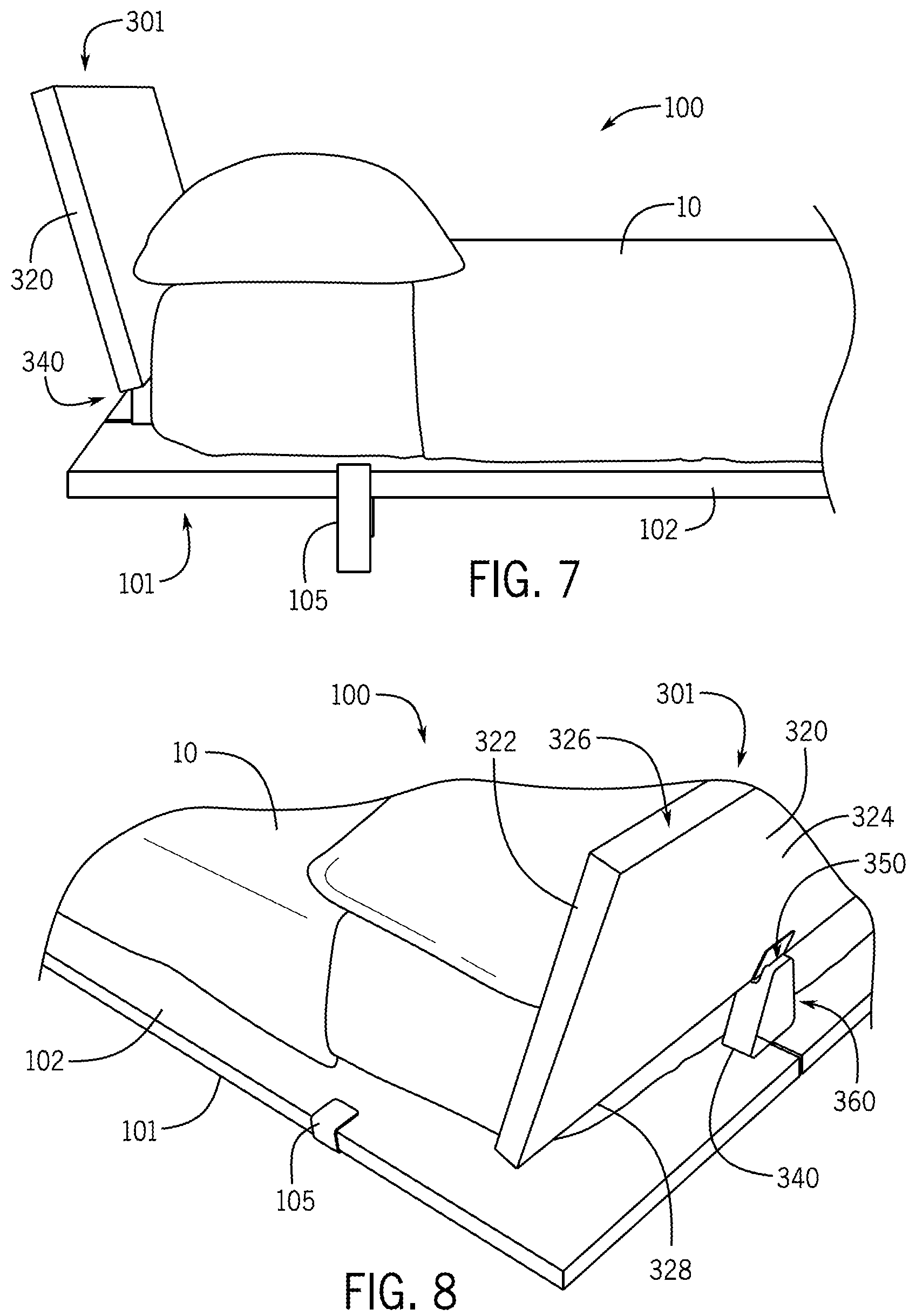 Patent US12137808 Figure 4 – Headboard assembly for modular bed frame