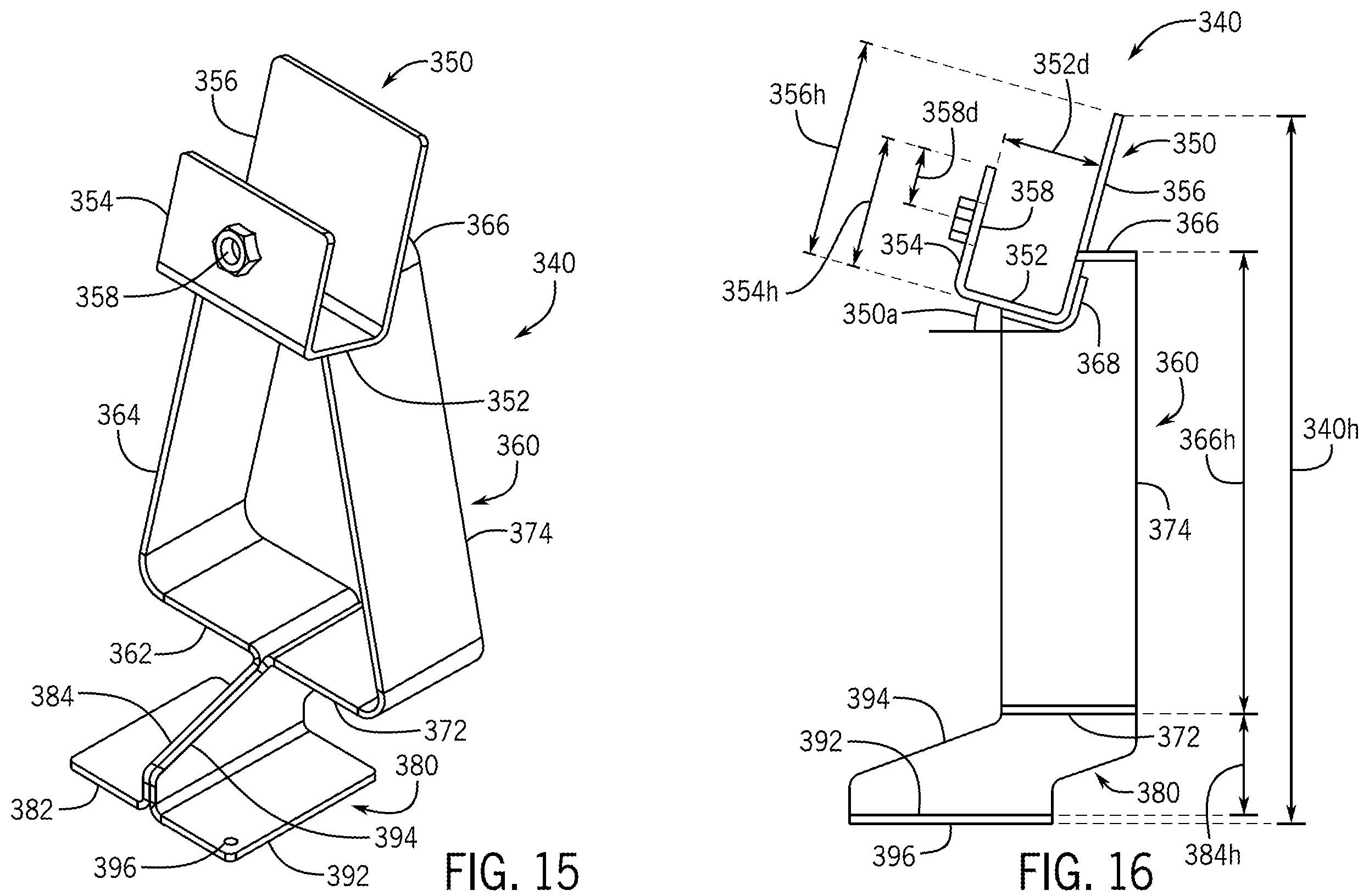 Patent US12137808 Figure 8 – Headboard assembly for modular bed frame
