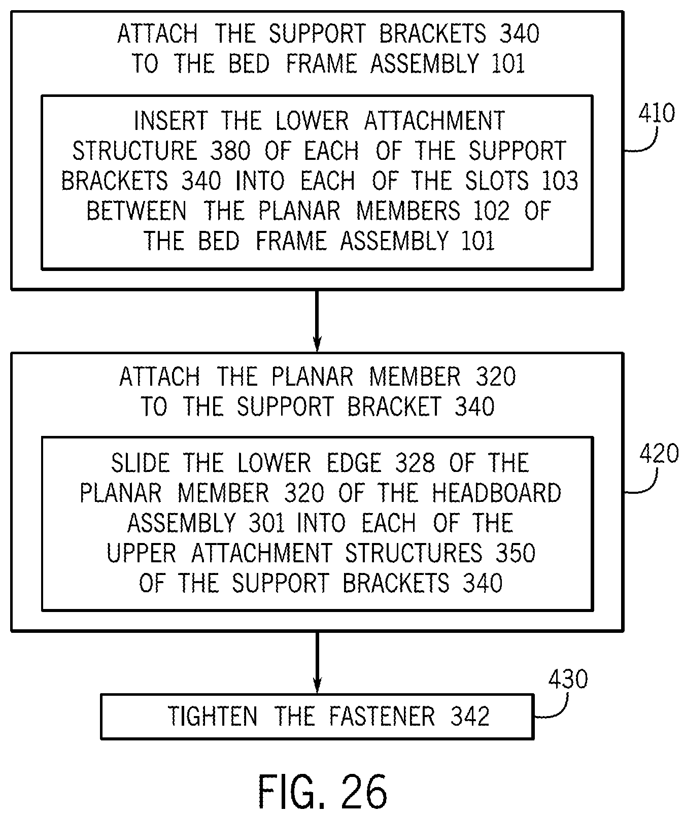 Patent US12137808 Figure 14 – Headboard assembly for modular bed frame