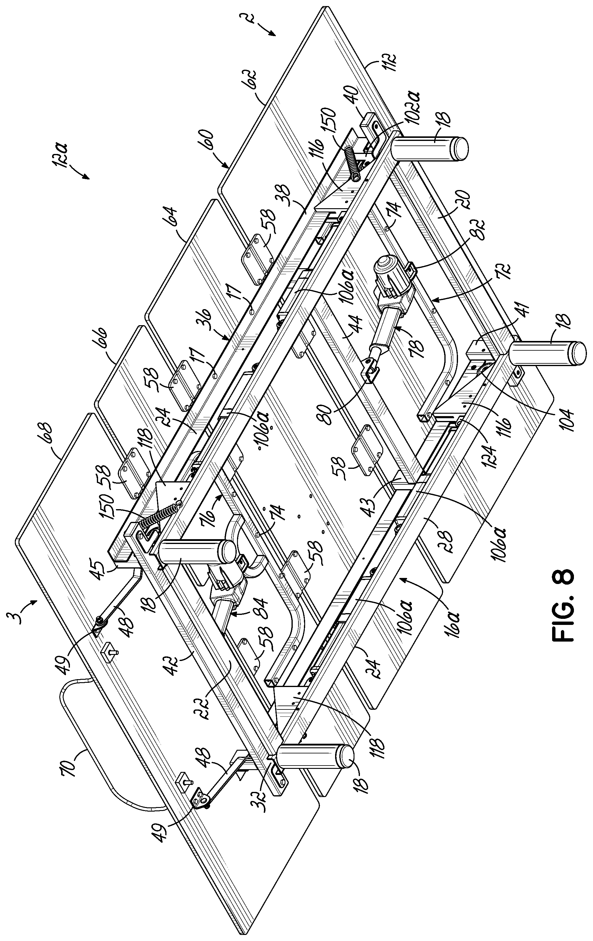 Patent US12137809 Figure 12 – Adjustable bed base with incline/decline feature