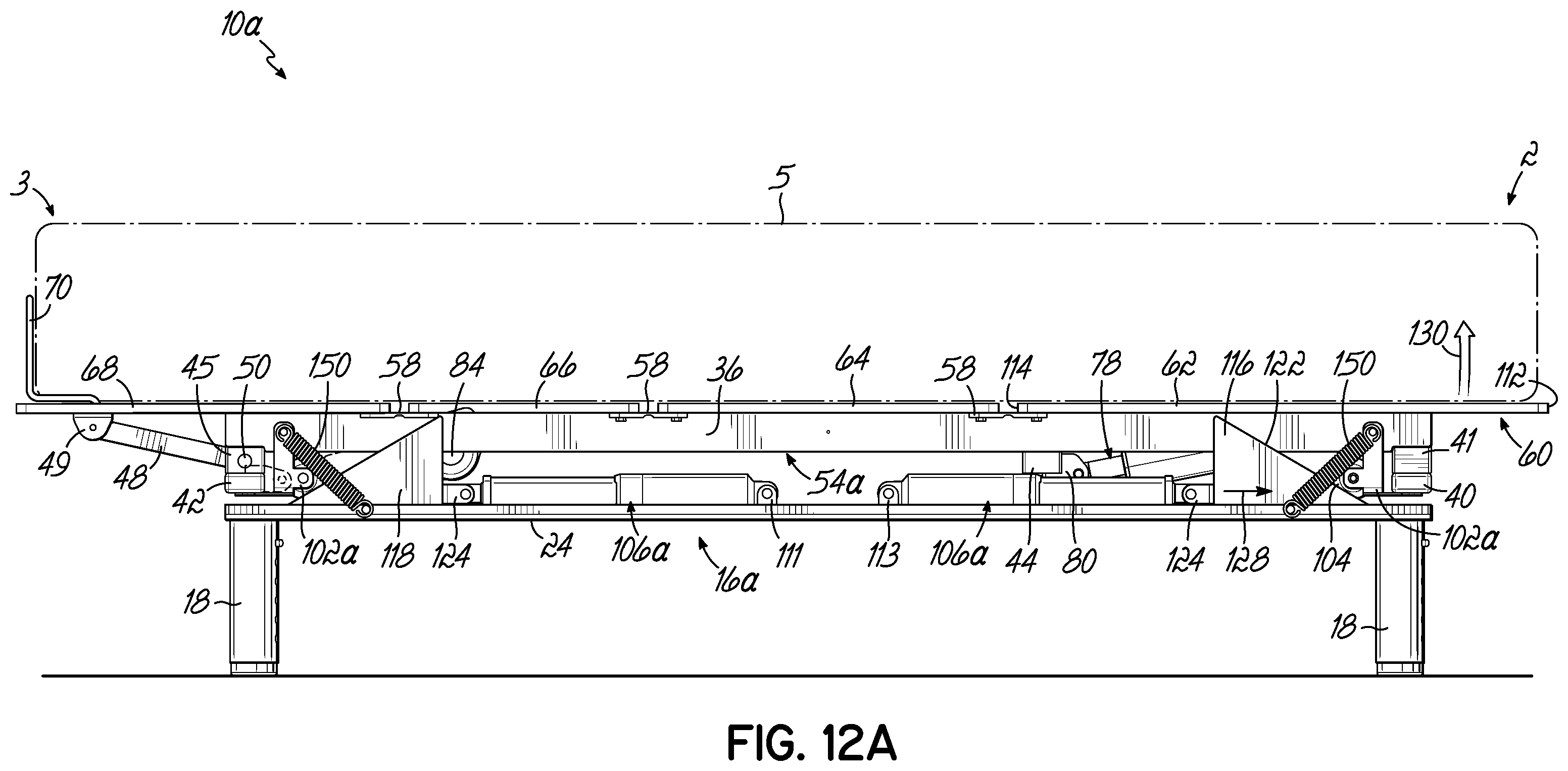 Patent US12137809 Figure 16 – Adjustable bed base with incline/decline feature