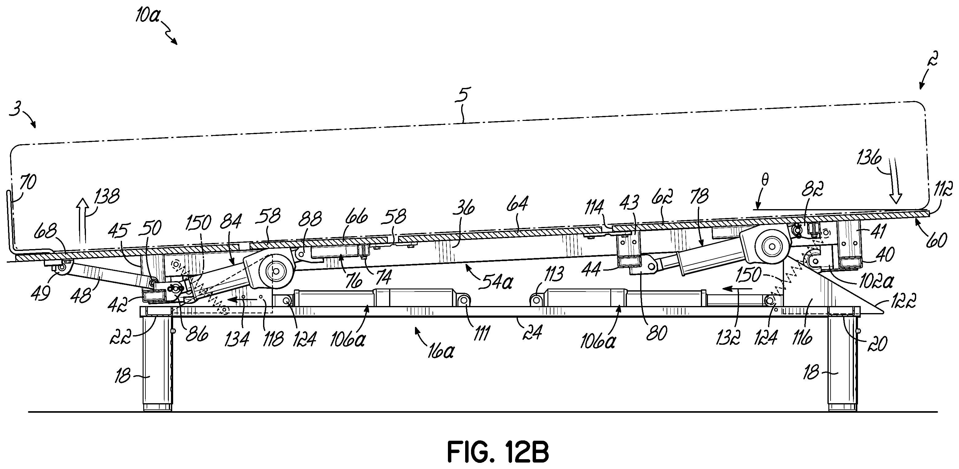 Patent US12137809 Figure 17 – Adjustable bed base with incline/decline feature