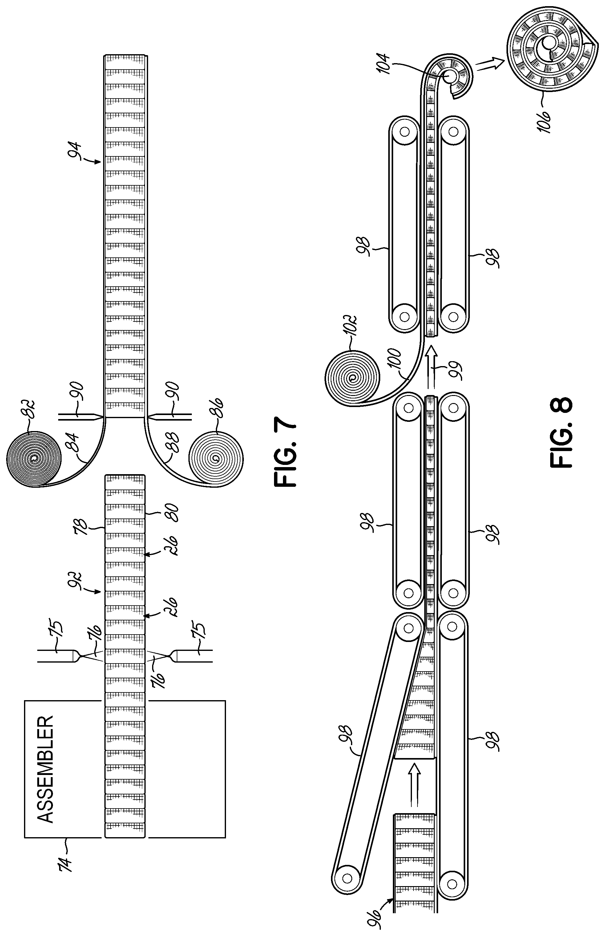 Patent US12137813 Figure 8 – Pocketed spring assembly having dimensionally stabilizing substrate