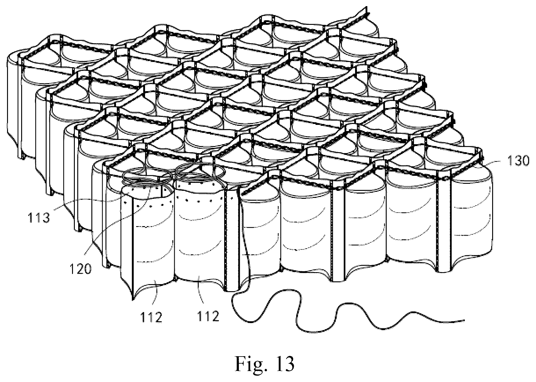Patent US12137814 Figure 8 – Pocket spring string, pocket spring mattress core, and mattress