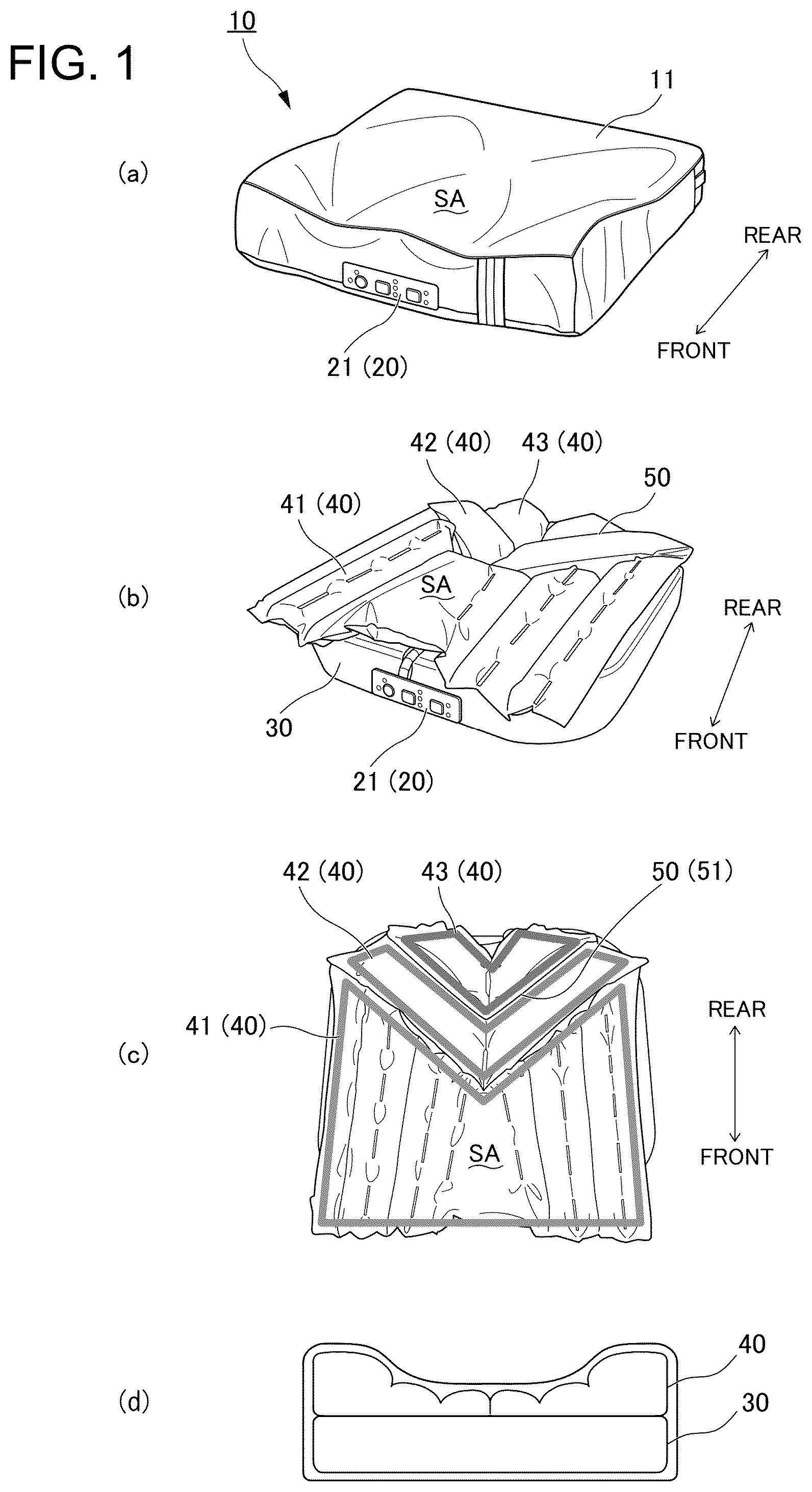 Patent US12137815 Figure 1 – Seat cushion