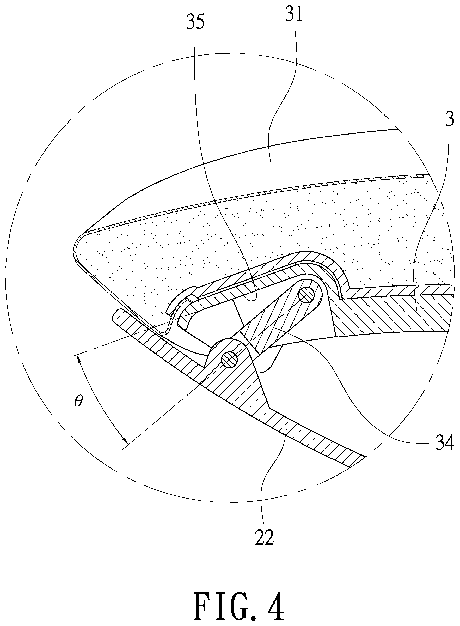 Patent US12137817 Figure 4 – Interlocking mechanism for seat and back of chair
