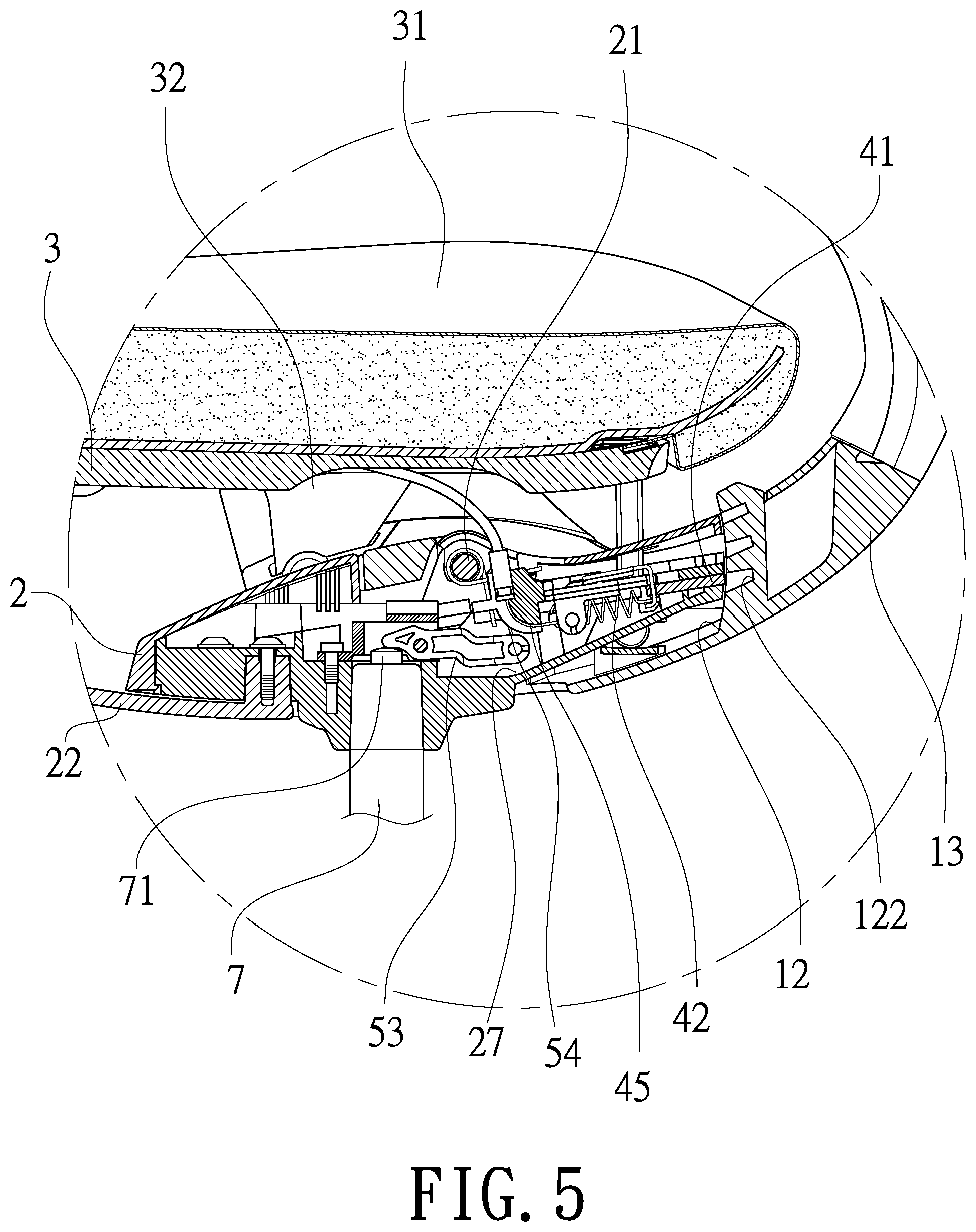 Patent US12137817 Figure 5 – Interlocking mechanism for seat and back of chair