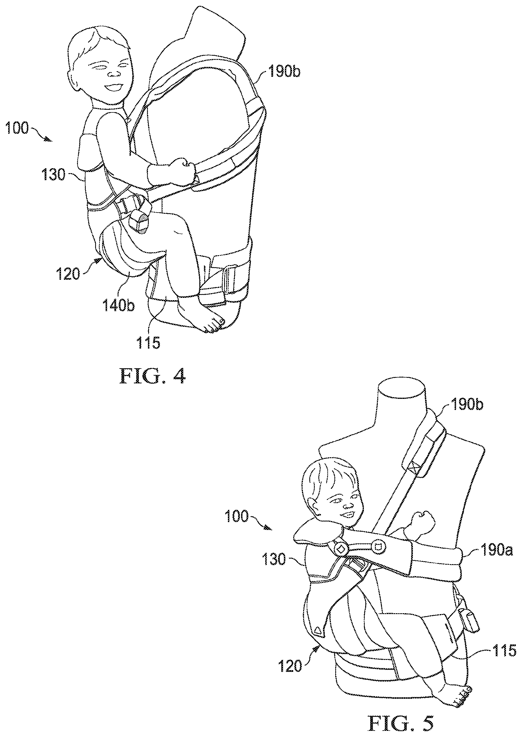 Patent US12137818 Figure 3 – Adjustable child carrier with multiple carry orientations