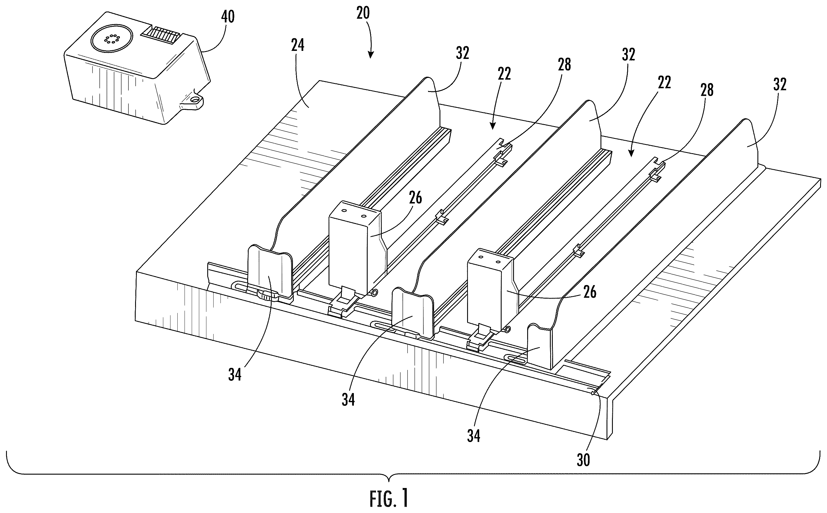 Patent US12137819 Figure 1 – Anti-theft pusher with incremental distance detection
