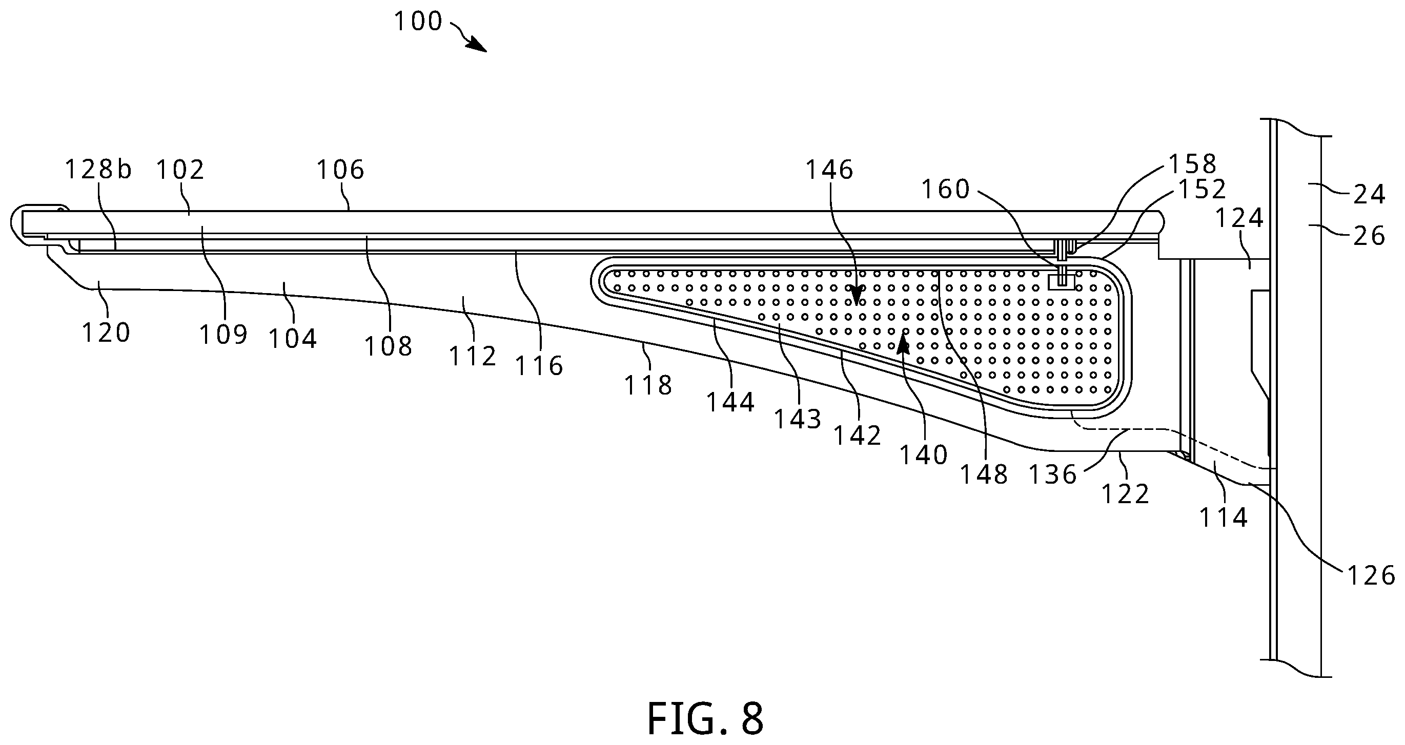 Patent US12137820 Figure 6 – Illuminated shelf assemblies