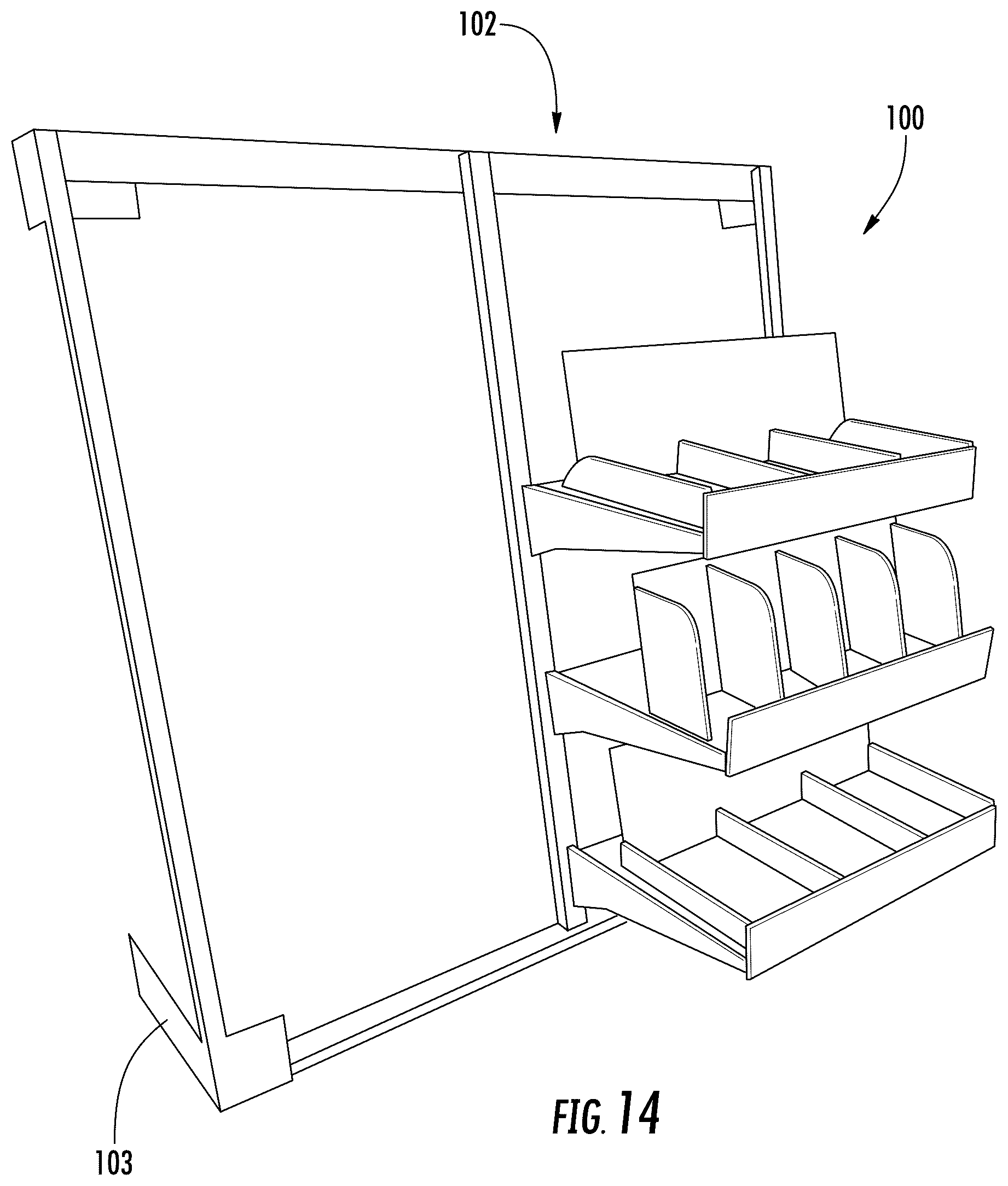 Patent US12137822 Figure 10 – Shelving system and methods