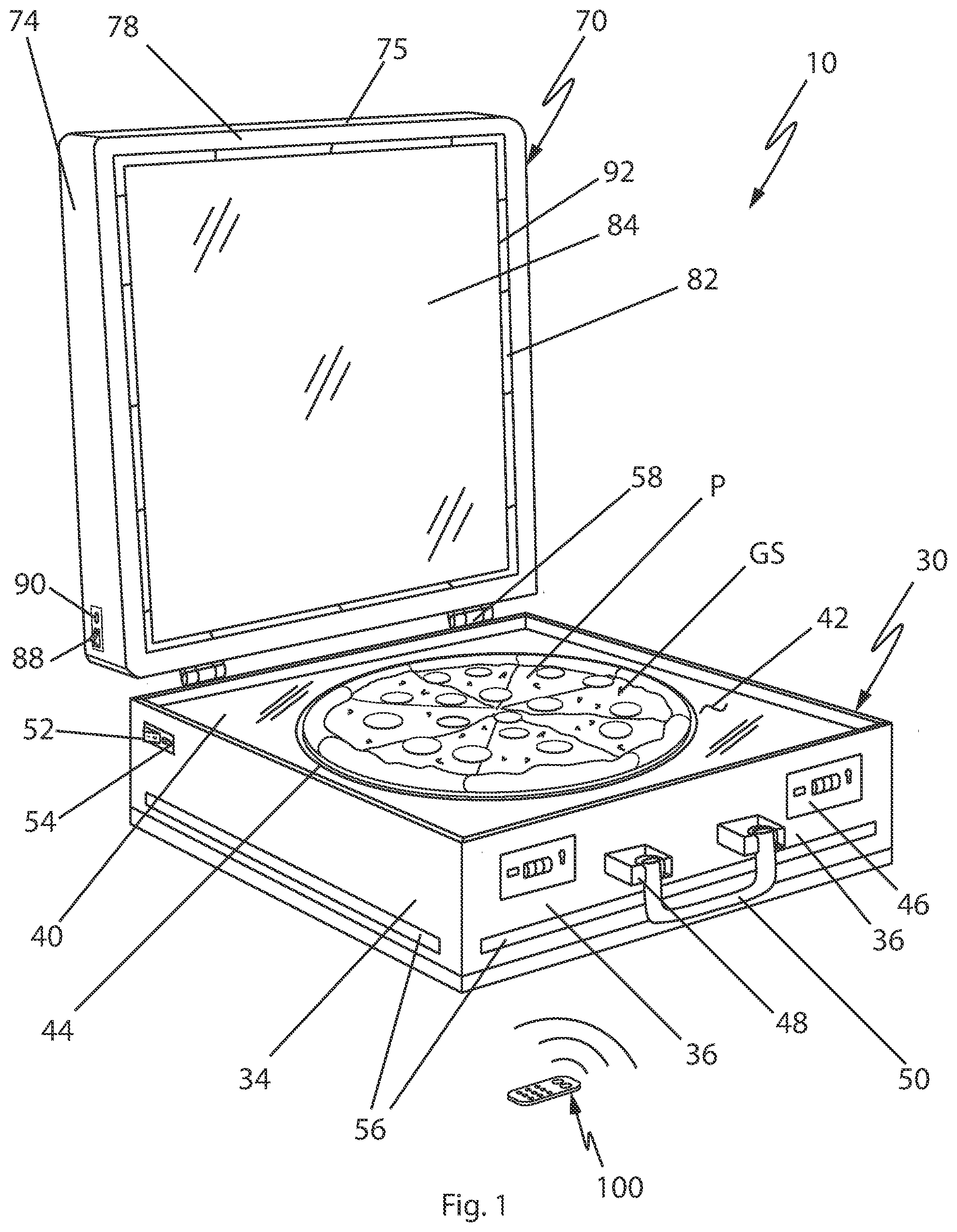 Patent US12137823 Figure 1 – Pizza display case