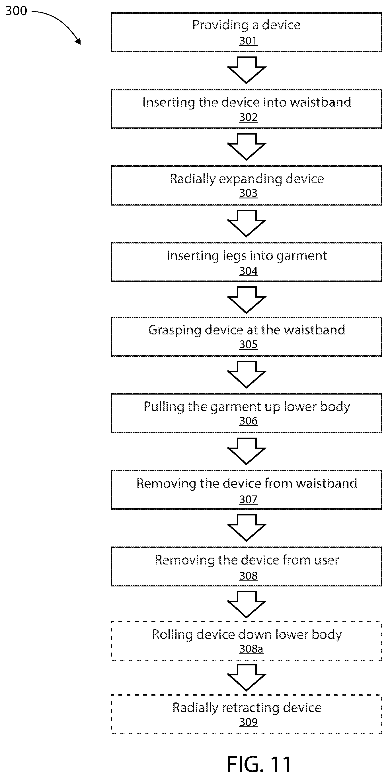 Patent US12137825 Figure 10 – Underwear donning device, system and method