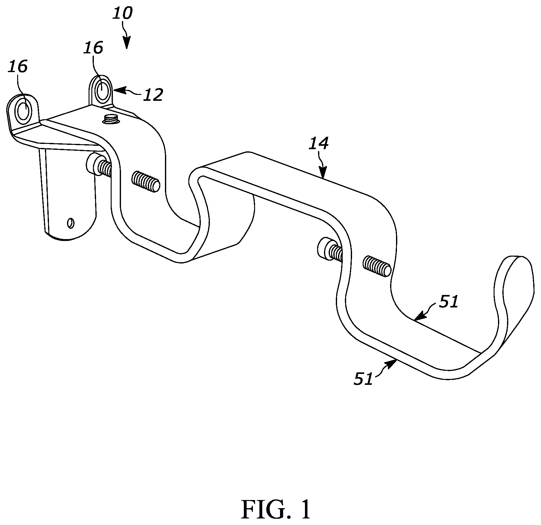 Patent US12137831 Figure 1 – Bracket for surface mounting