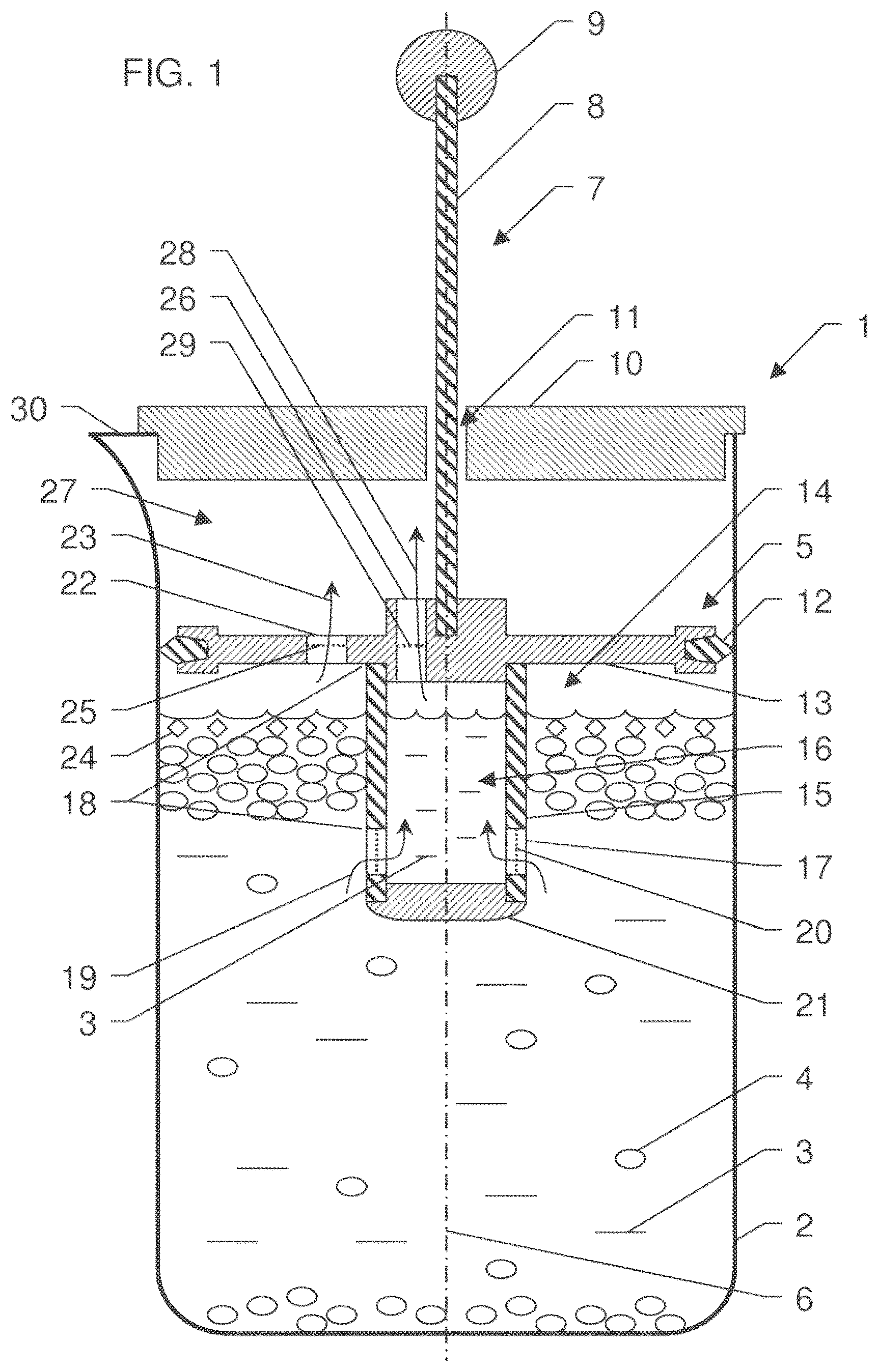 Patent US12137833 — Devices and methods for filtering a liquid — Figure 1