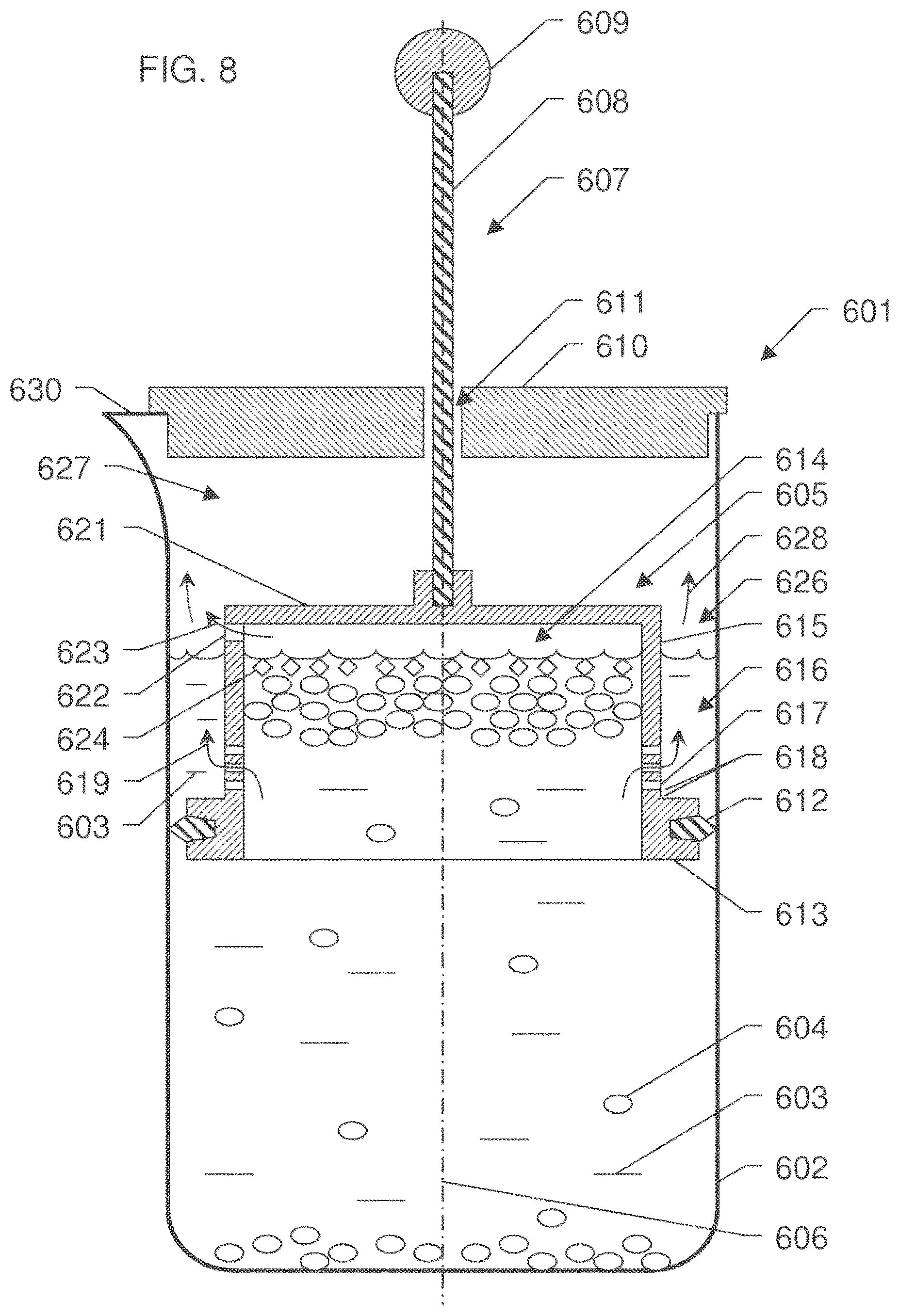 Patent US12137833 Figure 8 – Devices and methods for filtering a liquid