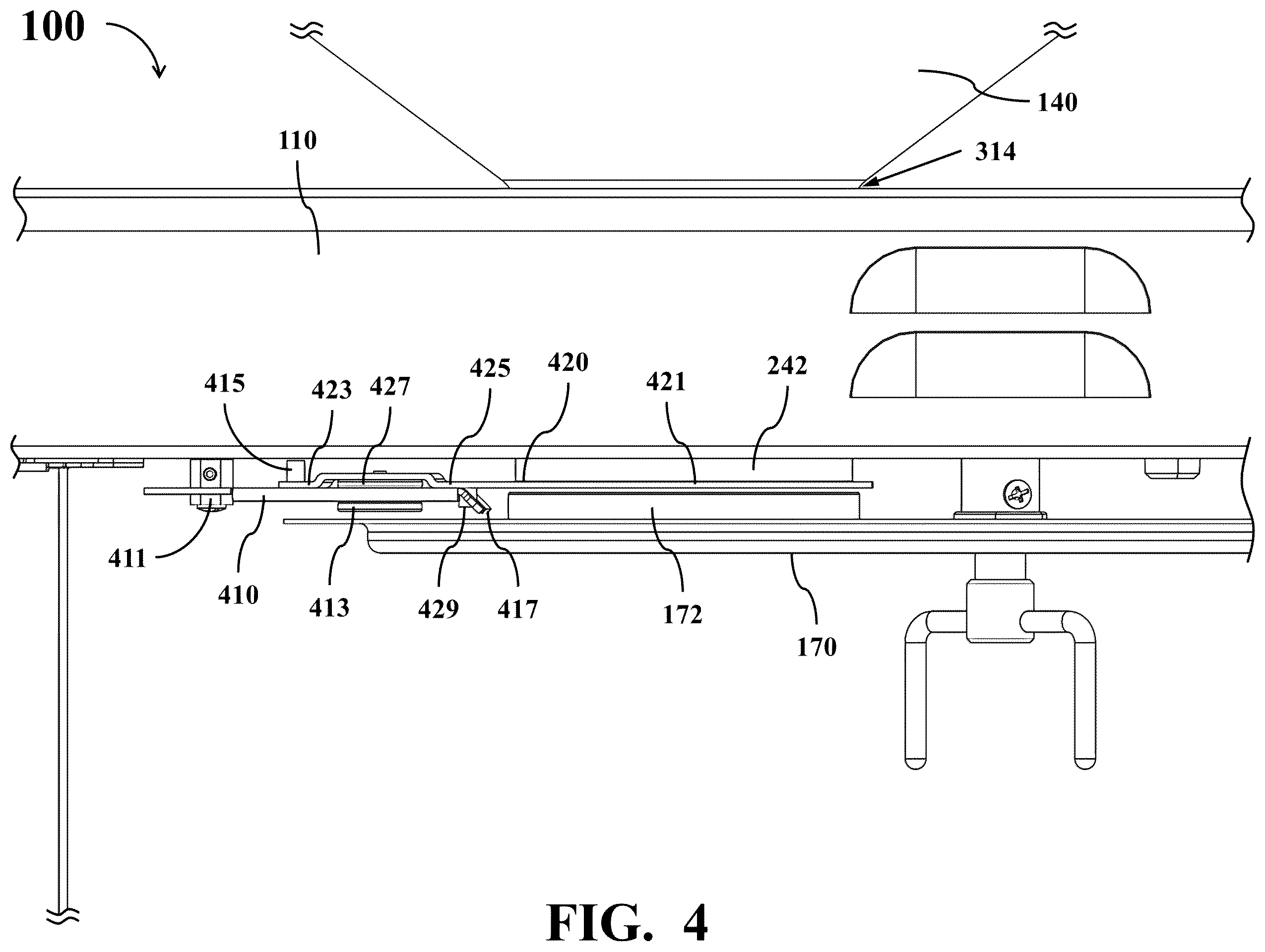 Patent US12137835 Figure 4 – Automatic cooking machine having a blocking element for magnetically attaching on a moving arm