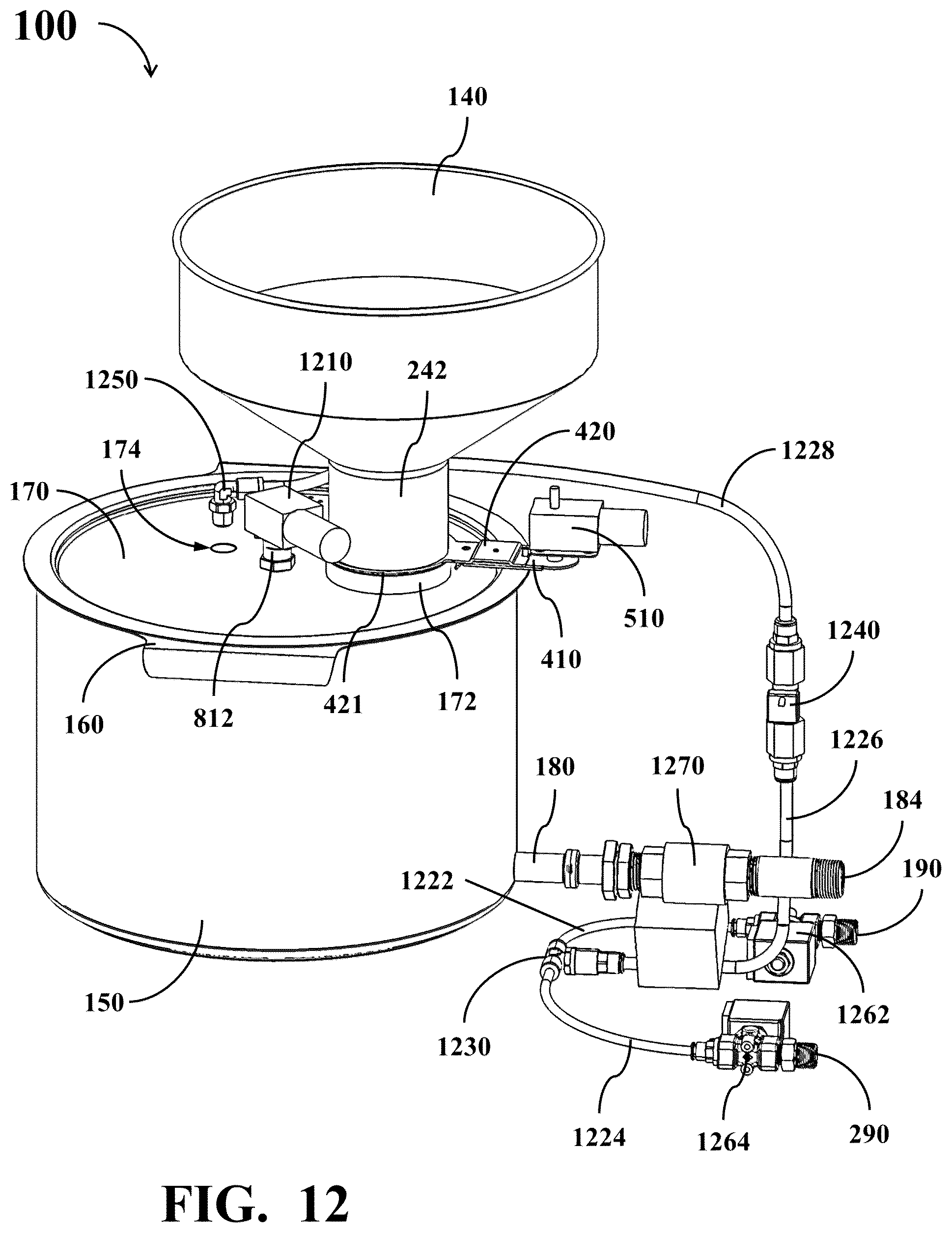 Patent US12137835 Figure 12 – Automatic cooking machine having a blocking element for magnetically attaching on a moving arm