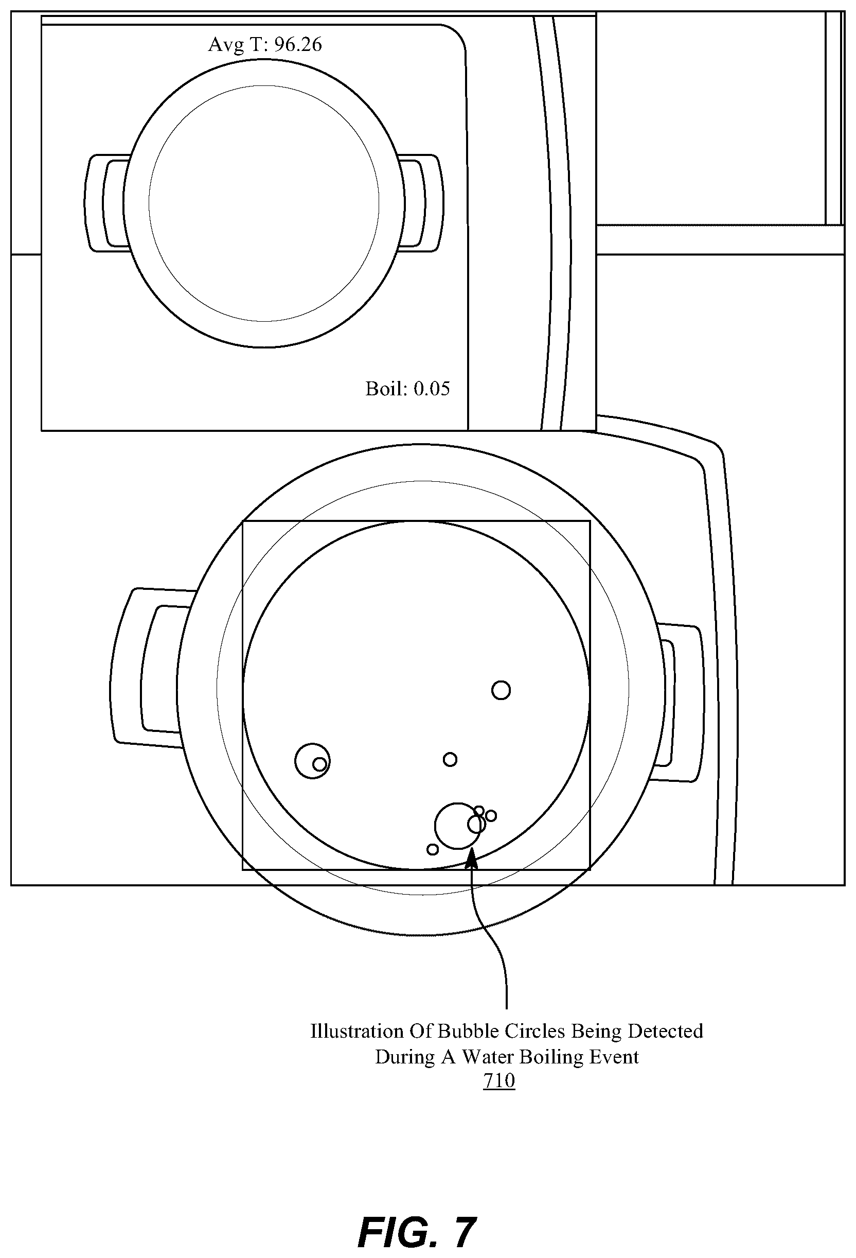 Patent US12137837 Figure 7 – Systems and methods for real-time monitoring of boiling fluid for food processing assistance