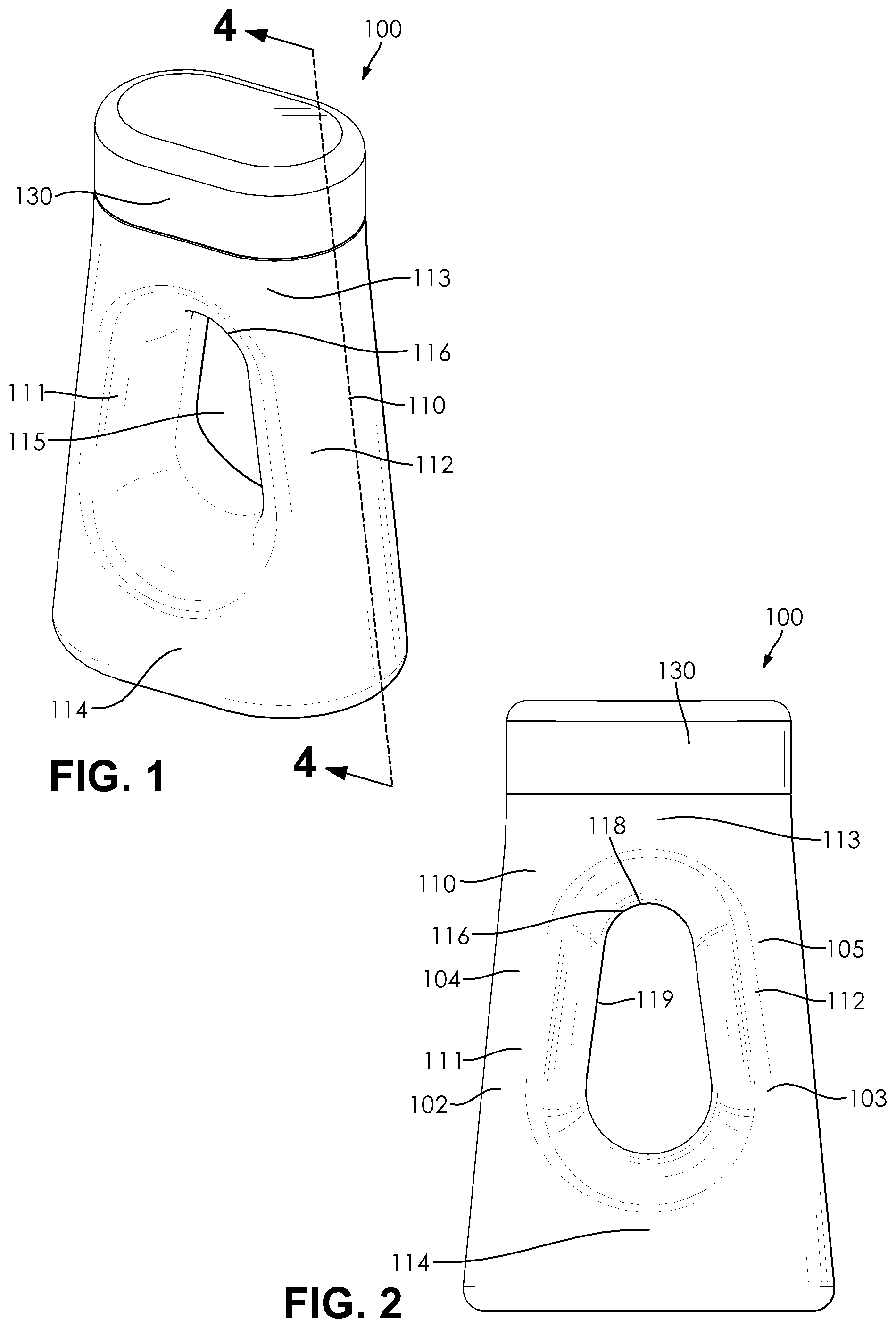 Patent US12137847 Figure 1 – Portable urinal